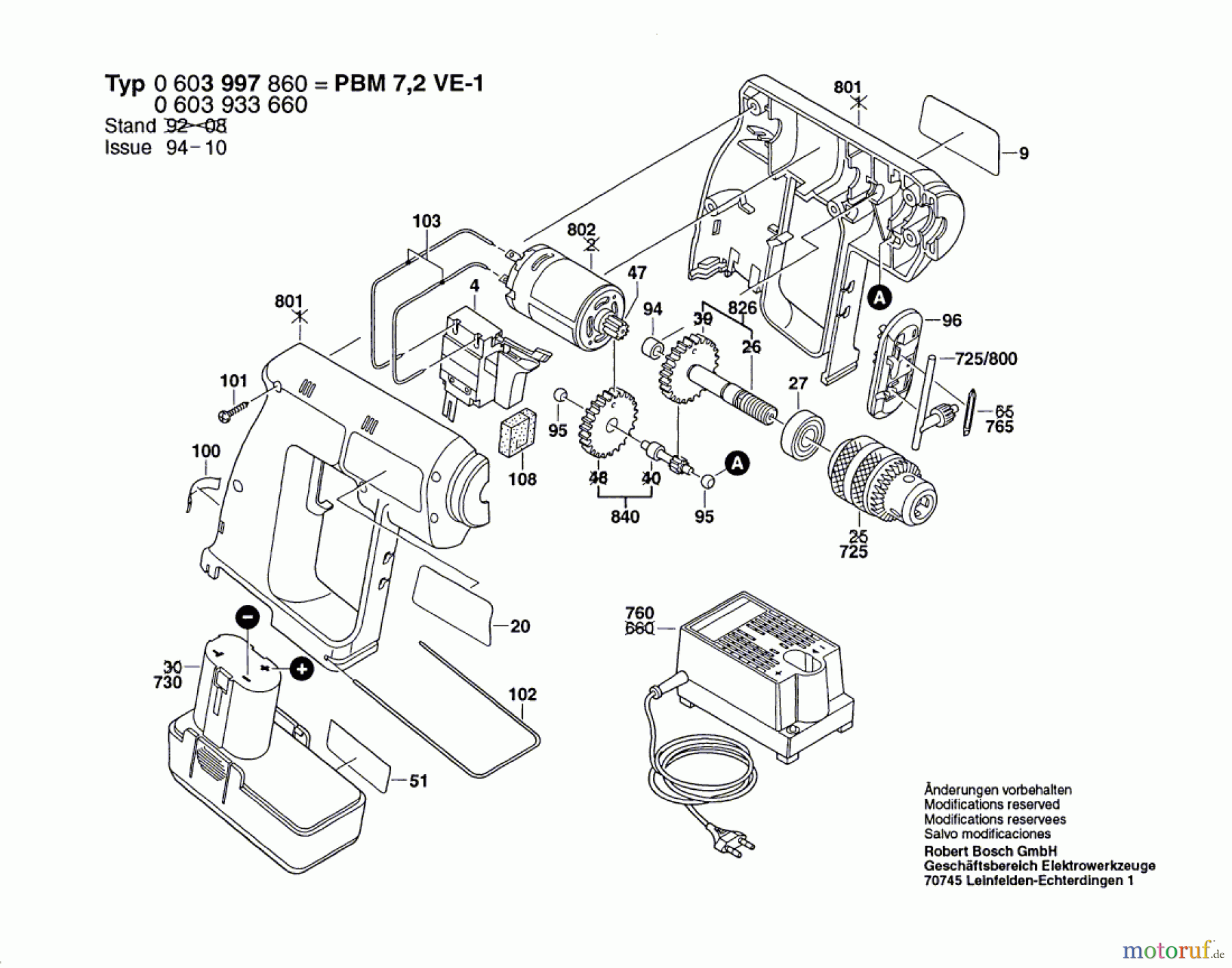 Bosch Akku Werkzeug Akku-Bohrmaschine PBM 7,2 VE-1 Seite 1