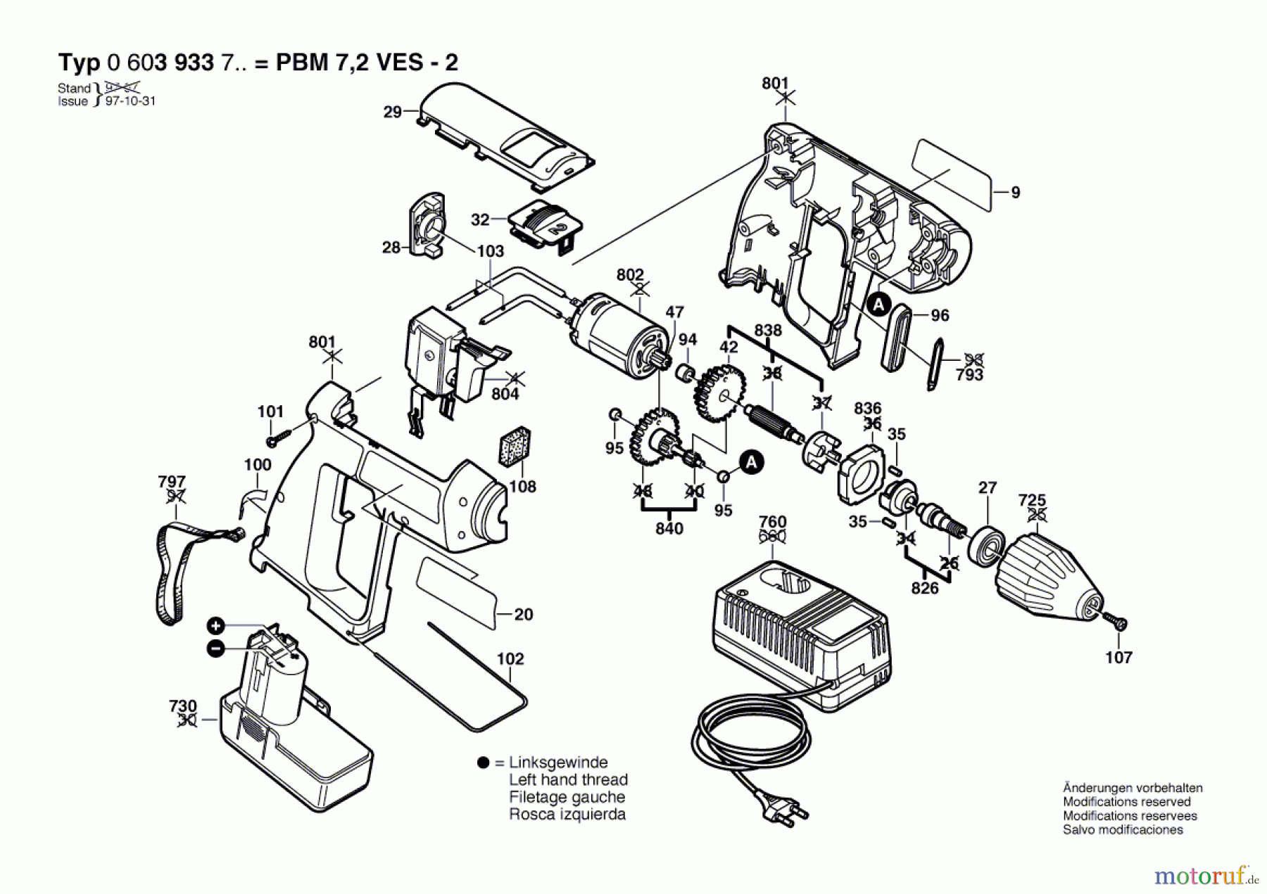 Bosch Akku Werkzeug Hw-Akku-Bohrmaschine PBM 7,2 VES-2 Seite 1