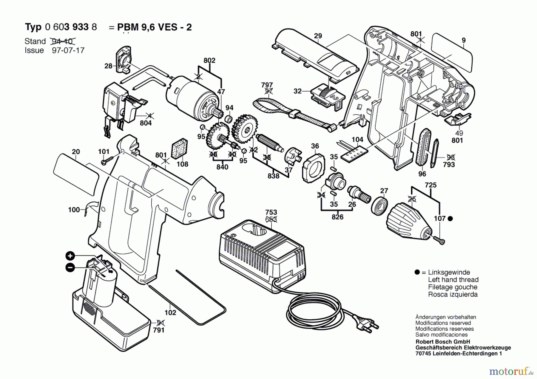Bosch Akku Werkzeug Akku-Bohrmaschine PBM 9,6 VES-2 Seite 1