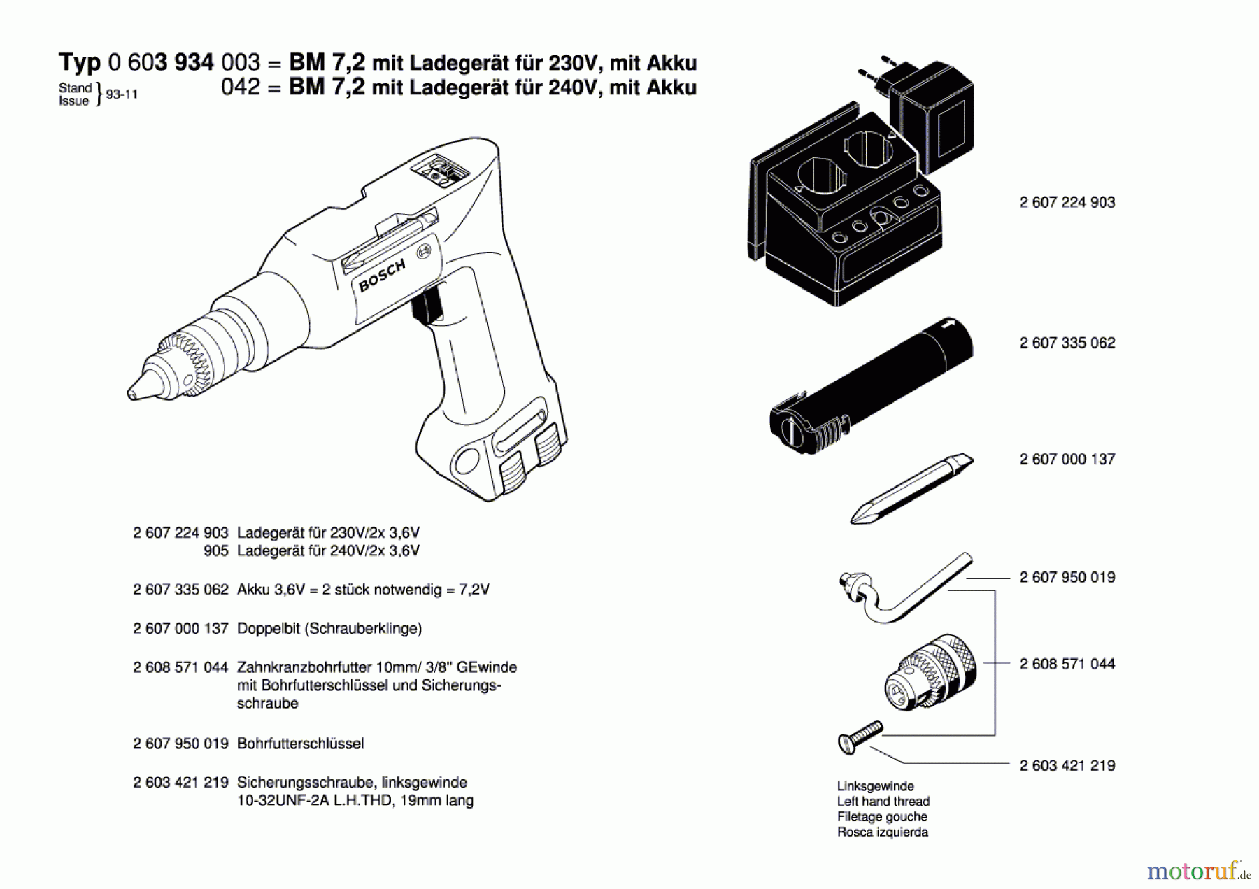 Bosch Akku Werkzeug Gw-Akku-Bohrmaschine PBM 7,2 Seite 1