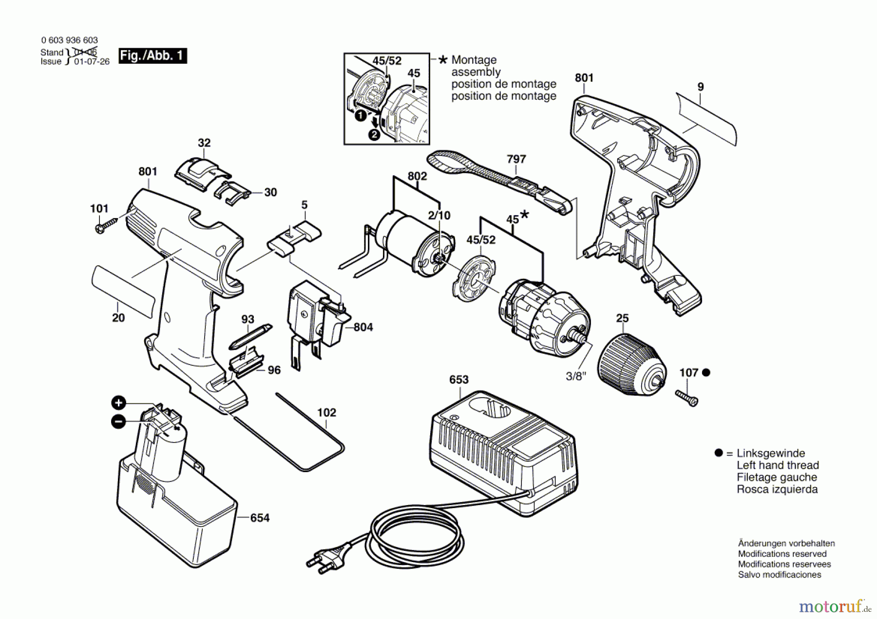 Bosch Akku Werkzeug Akku-Schrauber PSR 9,6 VES-2 Seite 1
