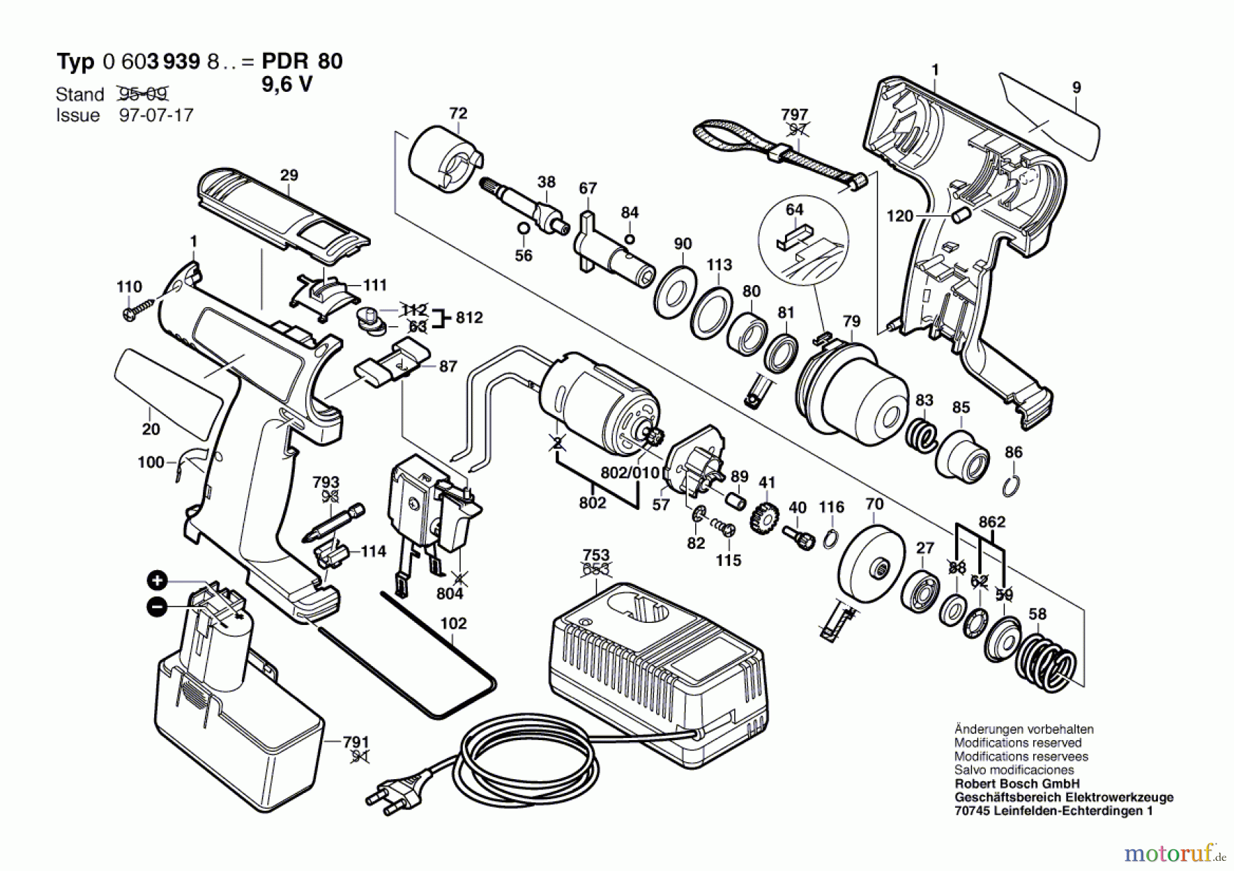 Bosch Akku Werkzeug Hw-Akku-Drehschlagschr PDR 9,6 VE Seite 1