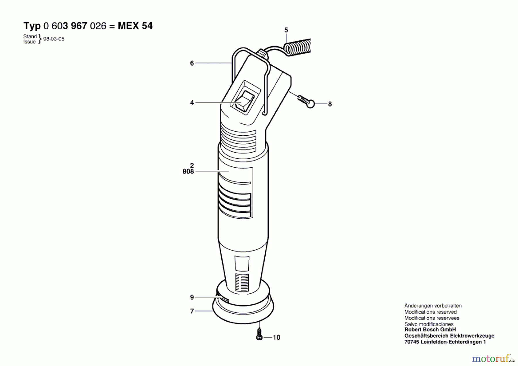 Bosch Werkzeug Hw-Exzenterschleifer MEX 54 Seite 1