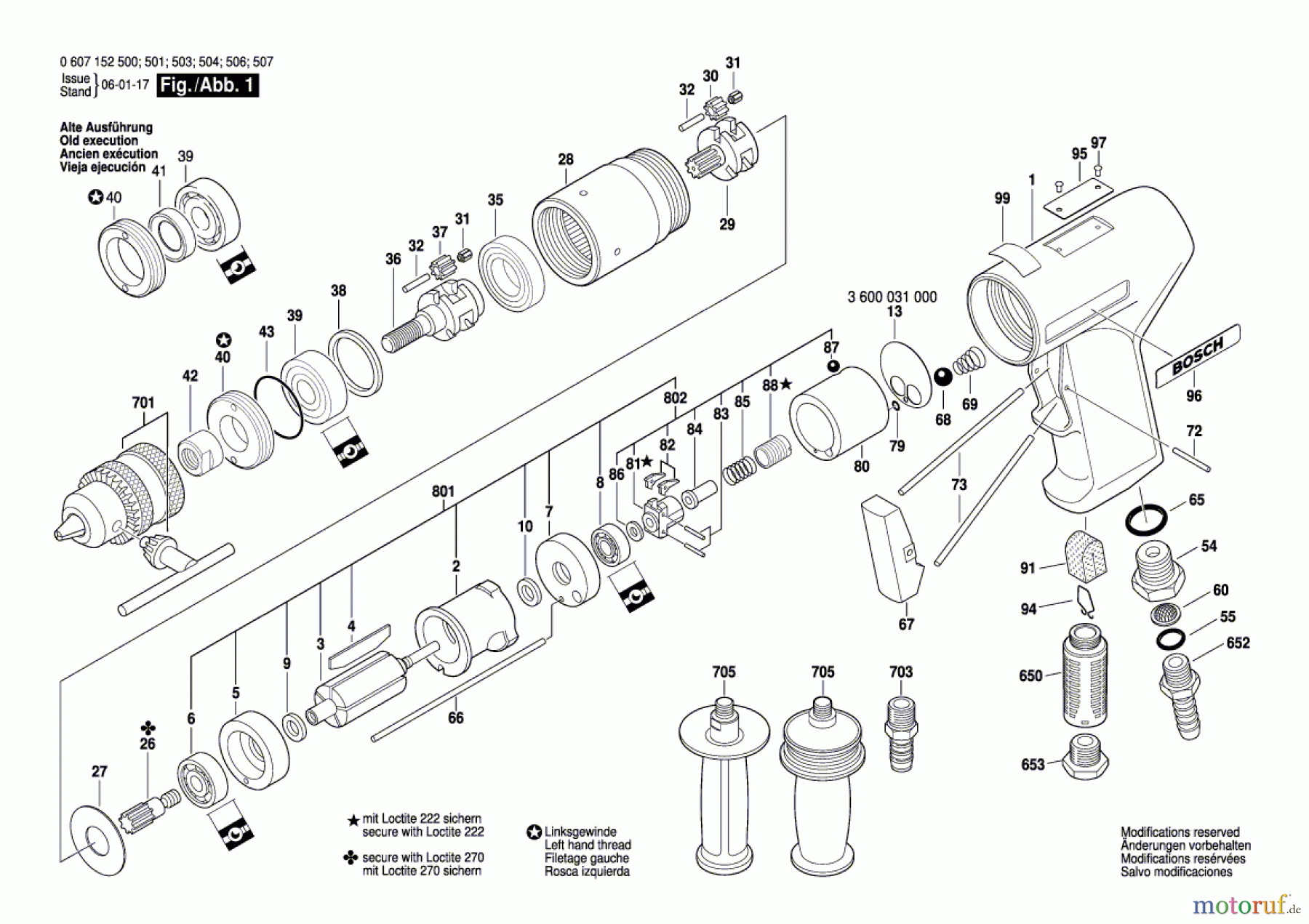 Bosch Werkzeug Bohrmaschine 550 WATT-SERIE Seite 1