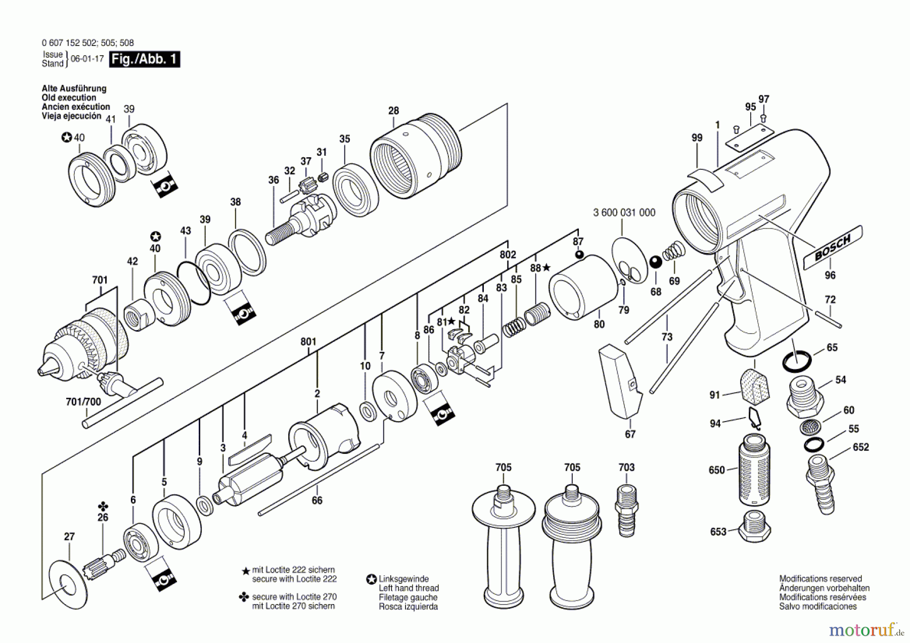 Bosch Werkzeug Bohrmaschine 550 WATT-SERIE Seite 1