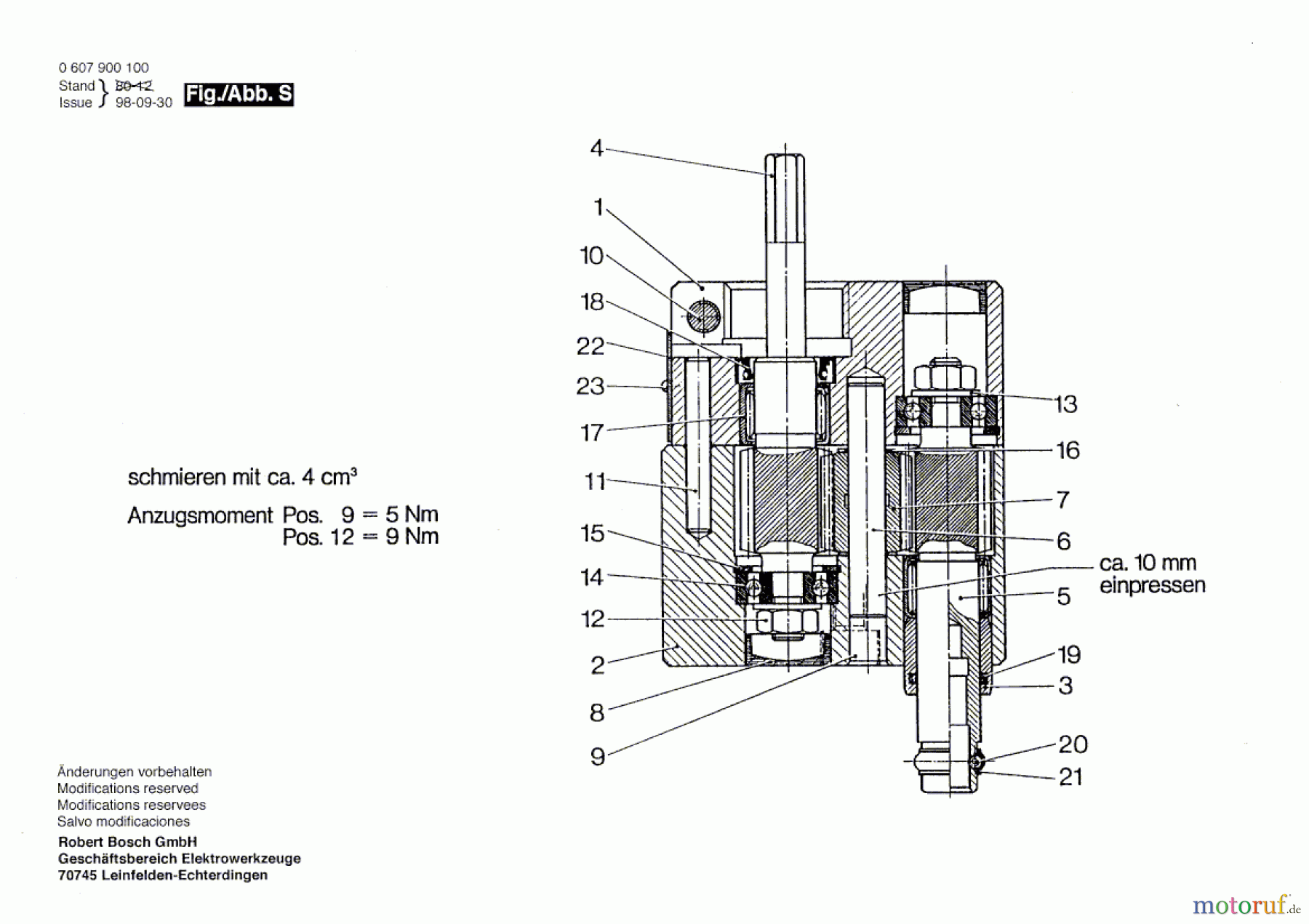  Bosch Werkzeug Vorsatzgetriebe ---- Seite 1