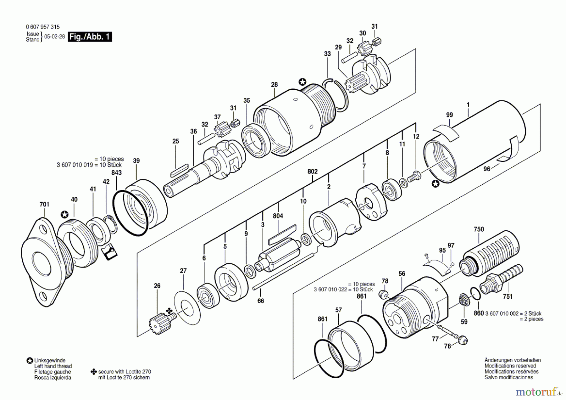Bosch Werkzeug Einbaumotor 740 WATT-SERIE Seite 1