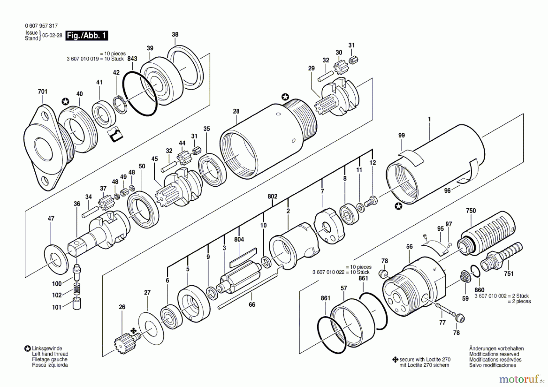 Bosch Werkzeug Einbaumotor 740 WATT-SERIE Seite 1