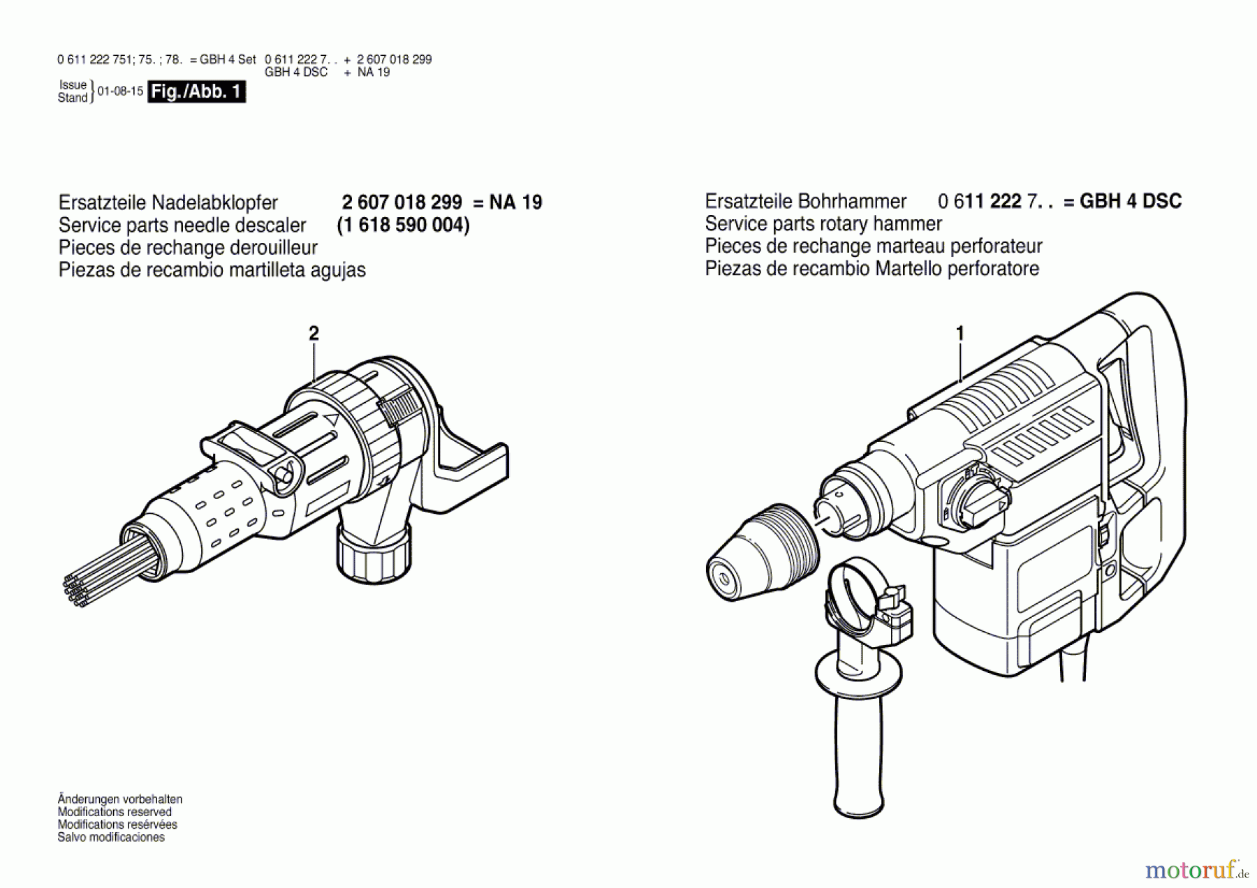Bosch Werkzeug Bohrhammer GBH 4 DSC Seite 1