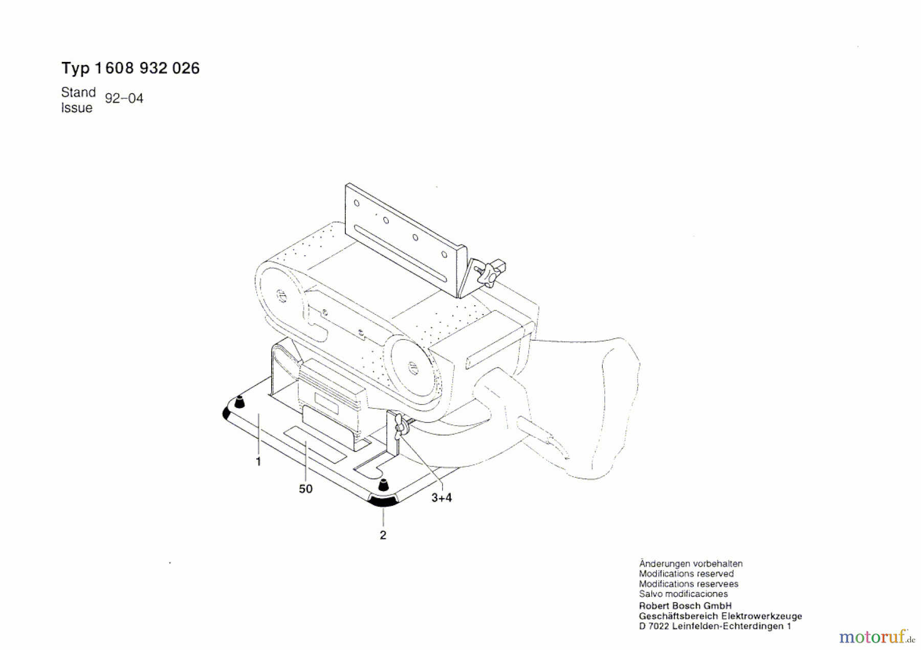 Bosch Werkzeug Untergestell ---- Seite 1