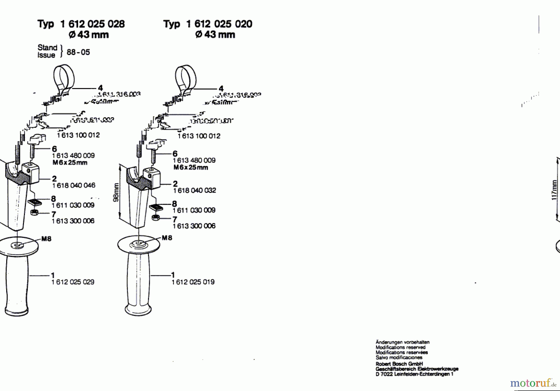  Bosch Werkzeug Zusatzhandgriff ---- Seite 1
