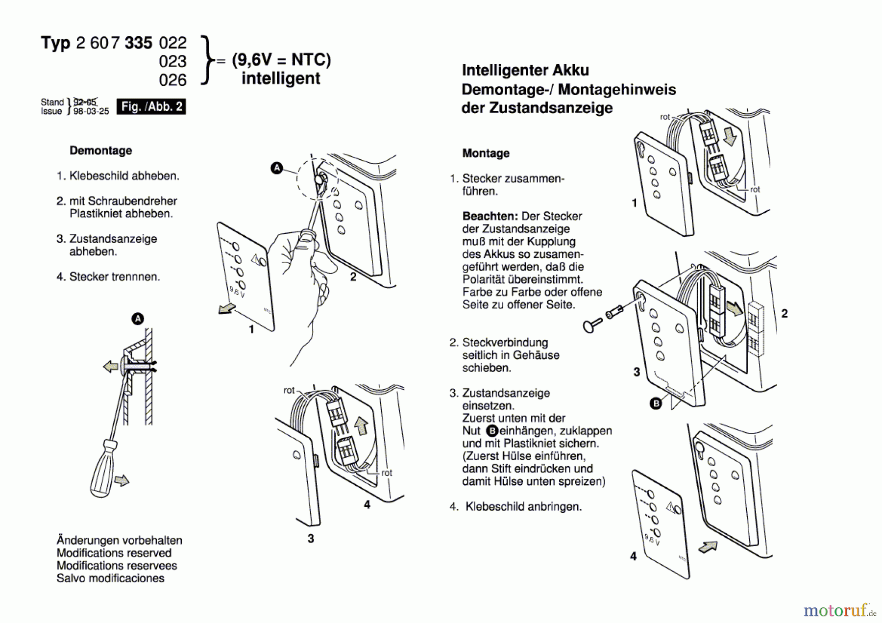  Bosch Akku Werkzeug Akku-Paket ---- Seite 2