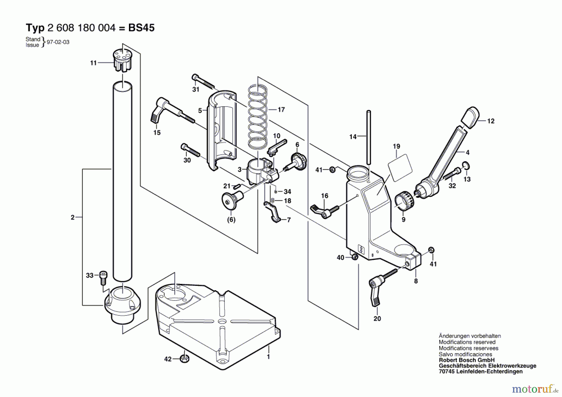 Bosch Werkzeug Bohrständer BS 45 Seite 1