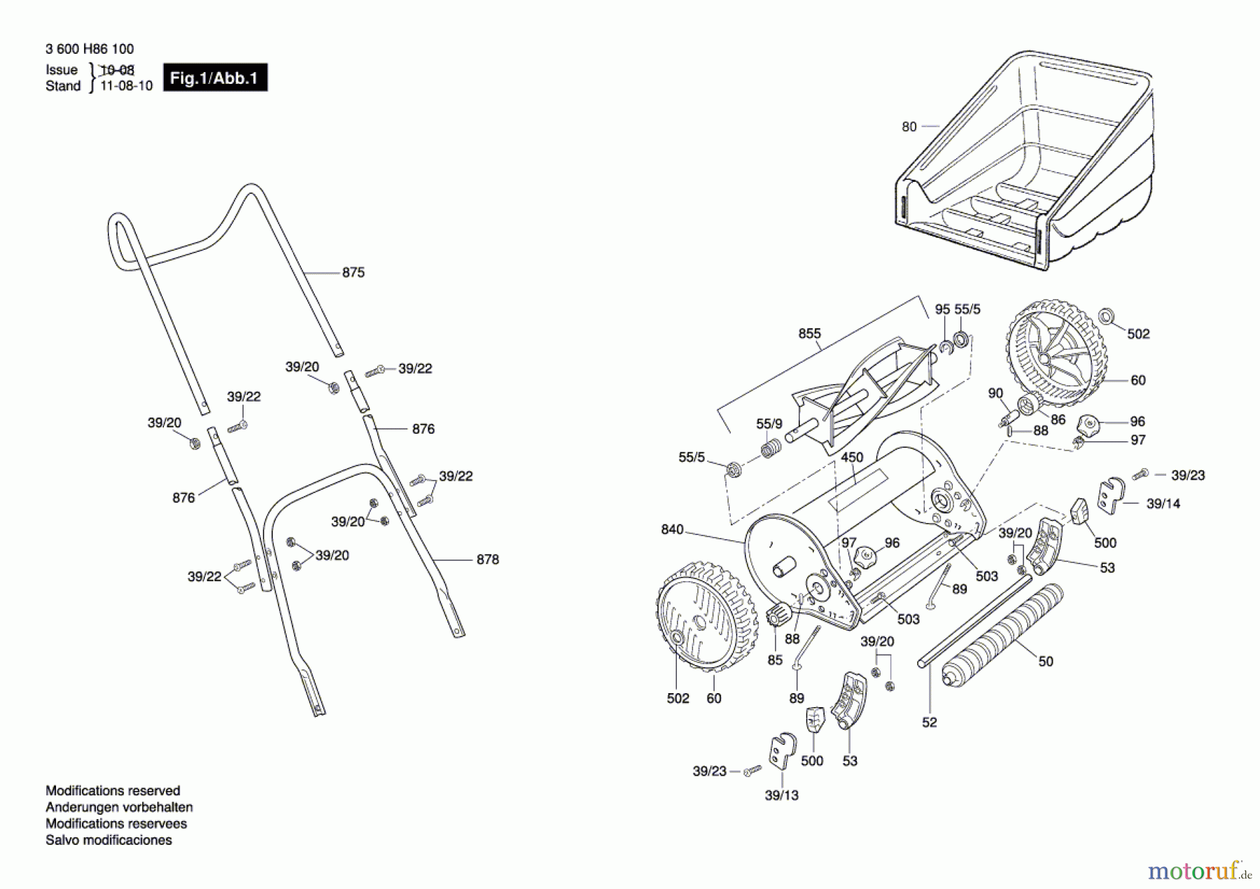 Bosch Gartengeräte Rasenmäher AHM 38G Seite 1