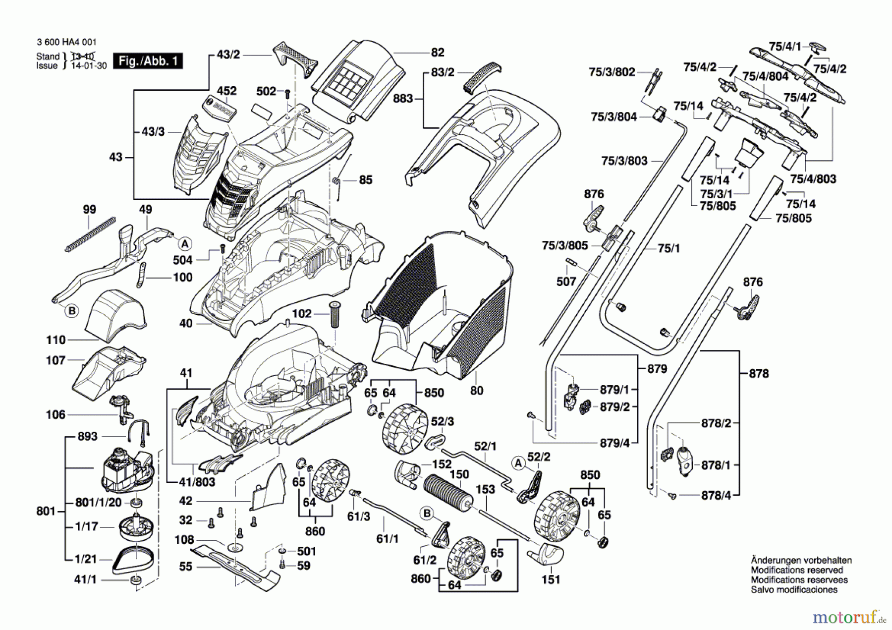  Bosch Gartengeräte Rasenmäher Rotak 1400-37 R Seite 1
