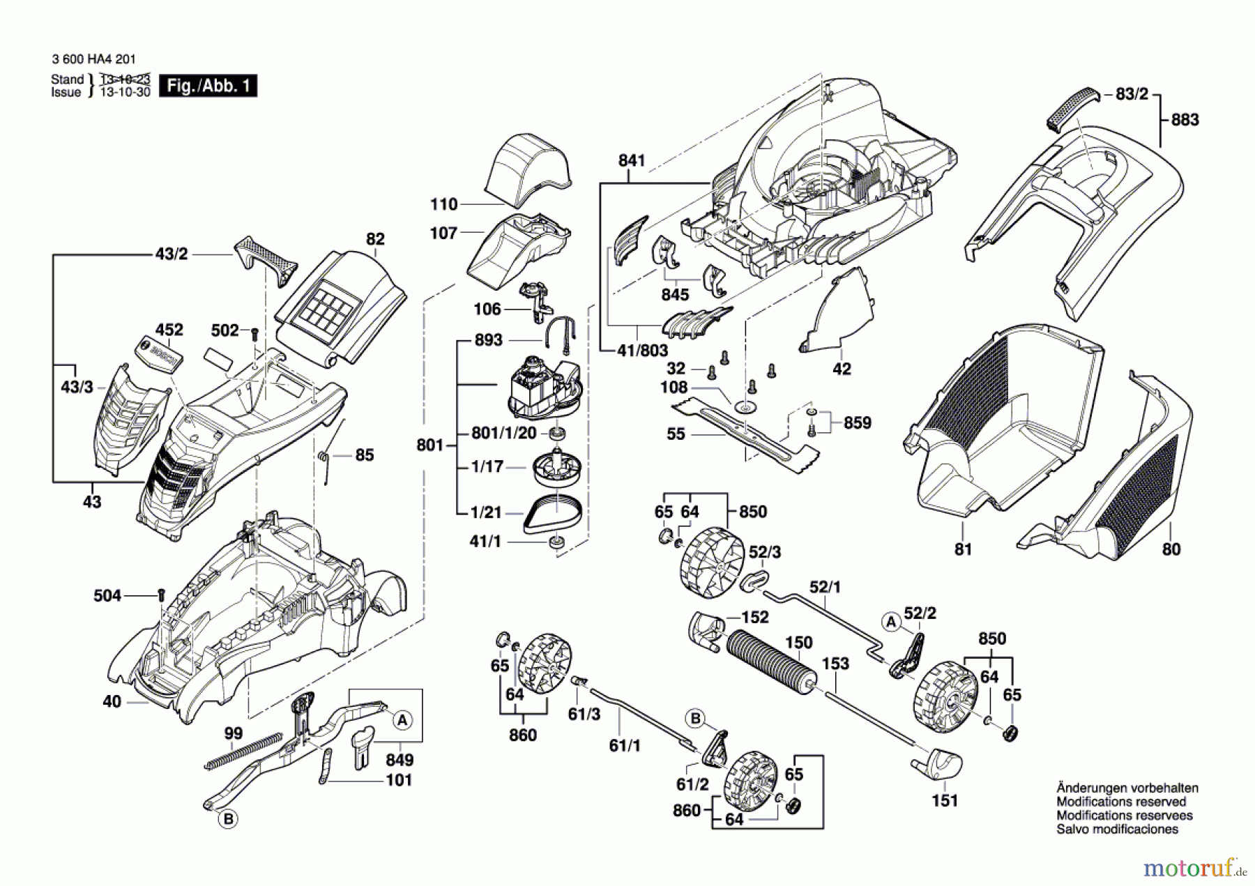  Bosch Gartengeräte Rasenmäher Rotak 1800-43 R Seite 1