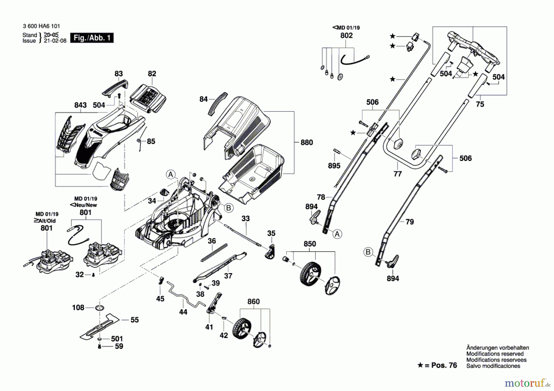 Bosch Gartengeräte Rasenmäher ARM 34 R Seite 1