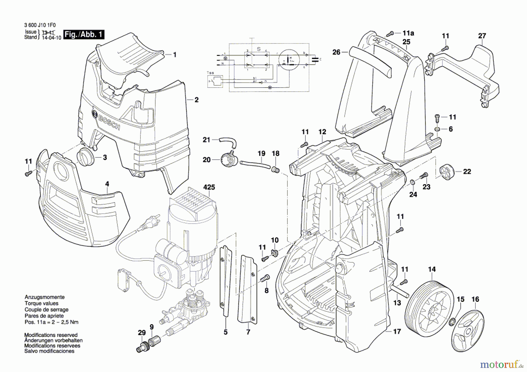 Bosch Wassertechnik Hochdruckreiniger GHP 5-14 Seite 1