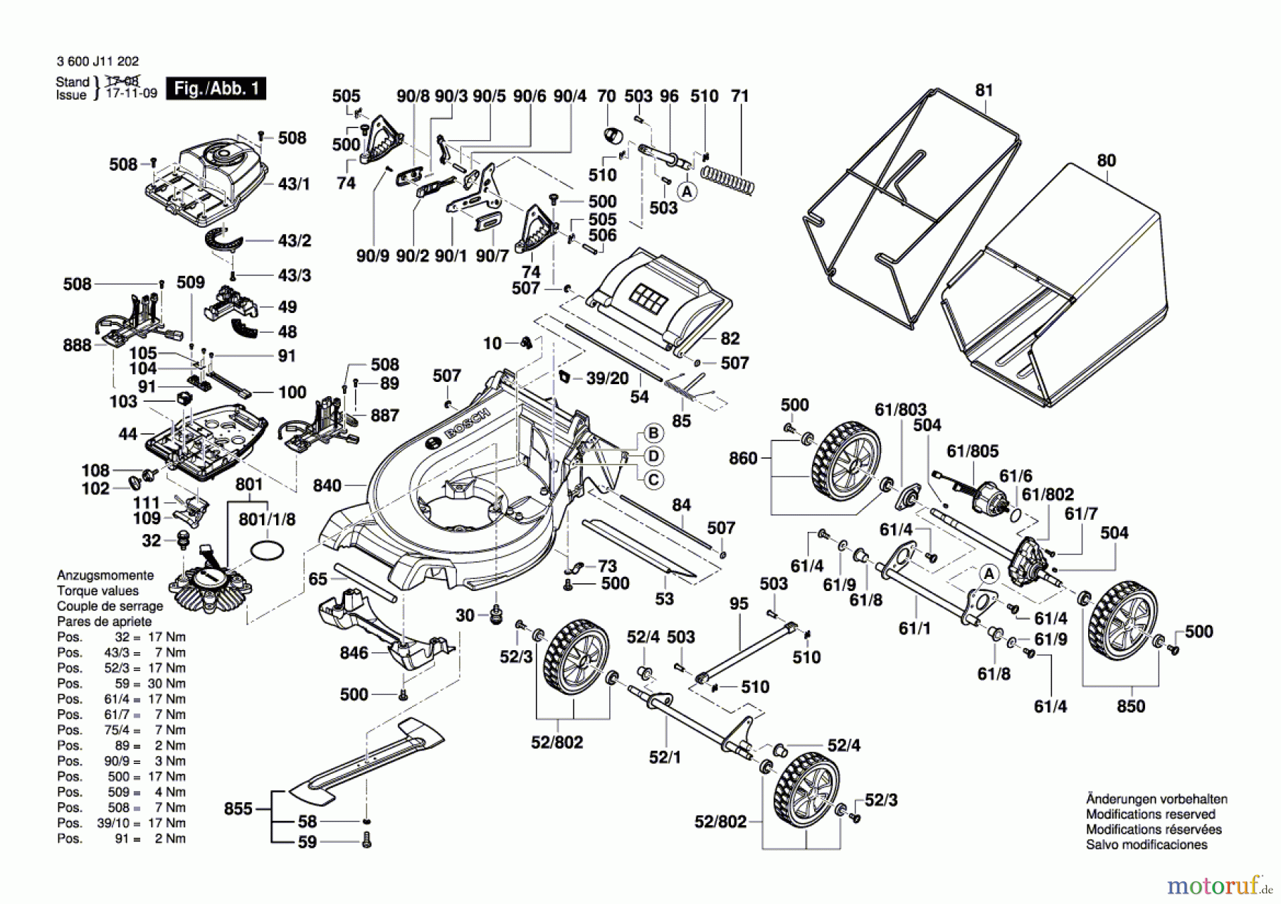  Bosch Gartengeräte Rasenmäher GRA 36V53 P Seite 1