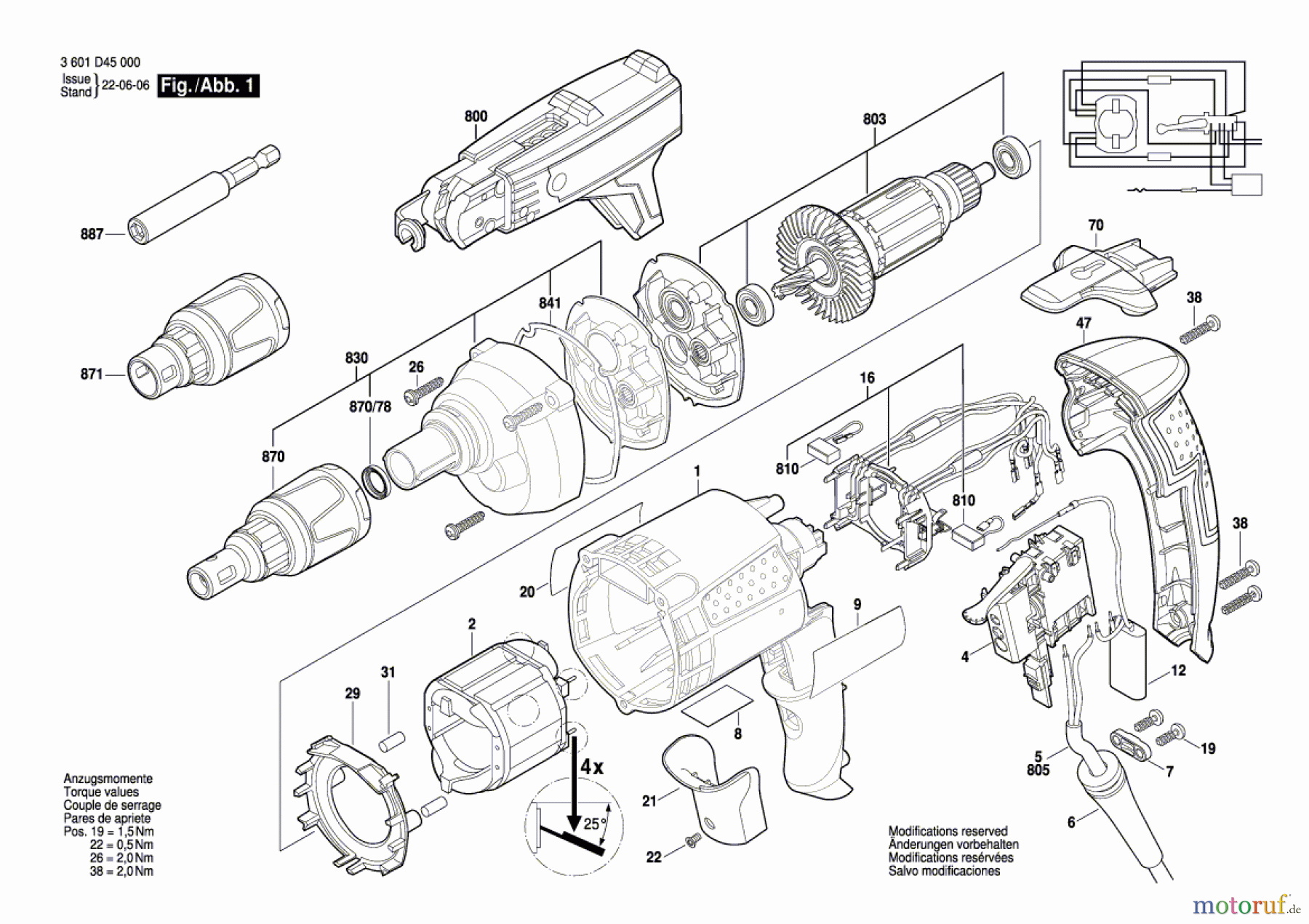 Bosch Werkzeug Bohrschrauber GSR 6-25 TE Seite 1