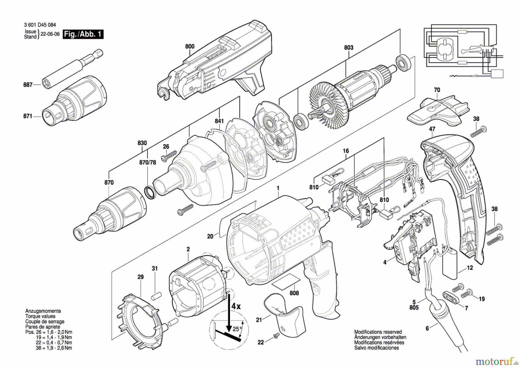 Bosch Werkzeug Bohrschrauber GSR 6-25 TE Seite 1