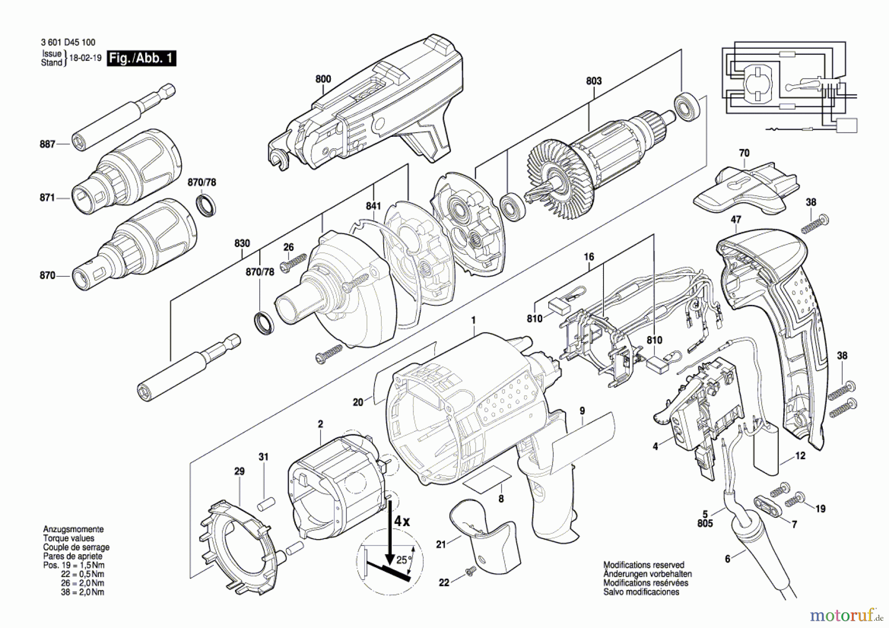 Bosch Werkzeug Bohrschrauber GSR 6-45 TE Seite 1