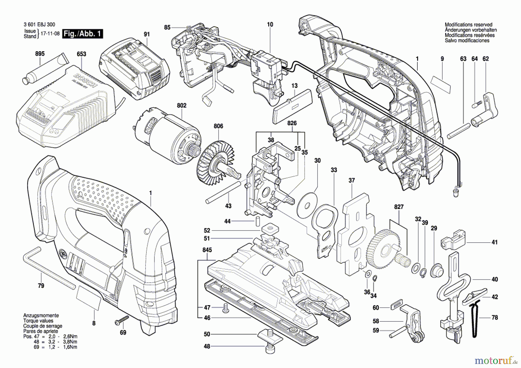 Bosch Akku Werkzeug Akku-Stichsäge GST 18 V-LI Seite 1