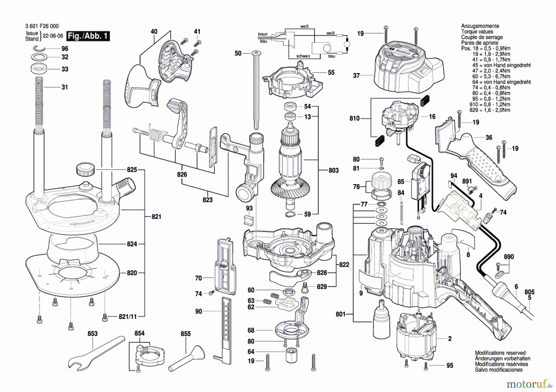 Bosch Werkzeug Oberfräse GOF 1250 CE Seite 1