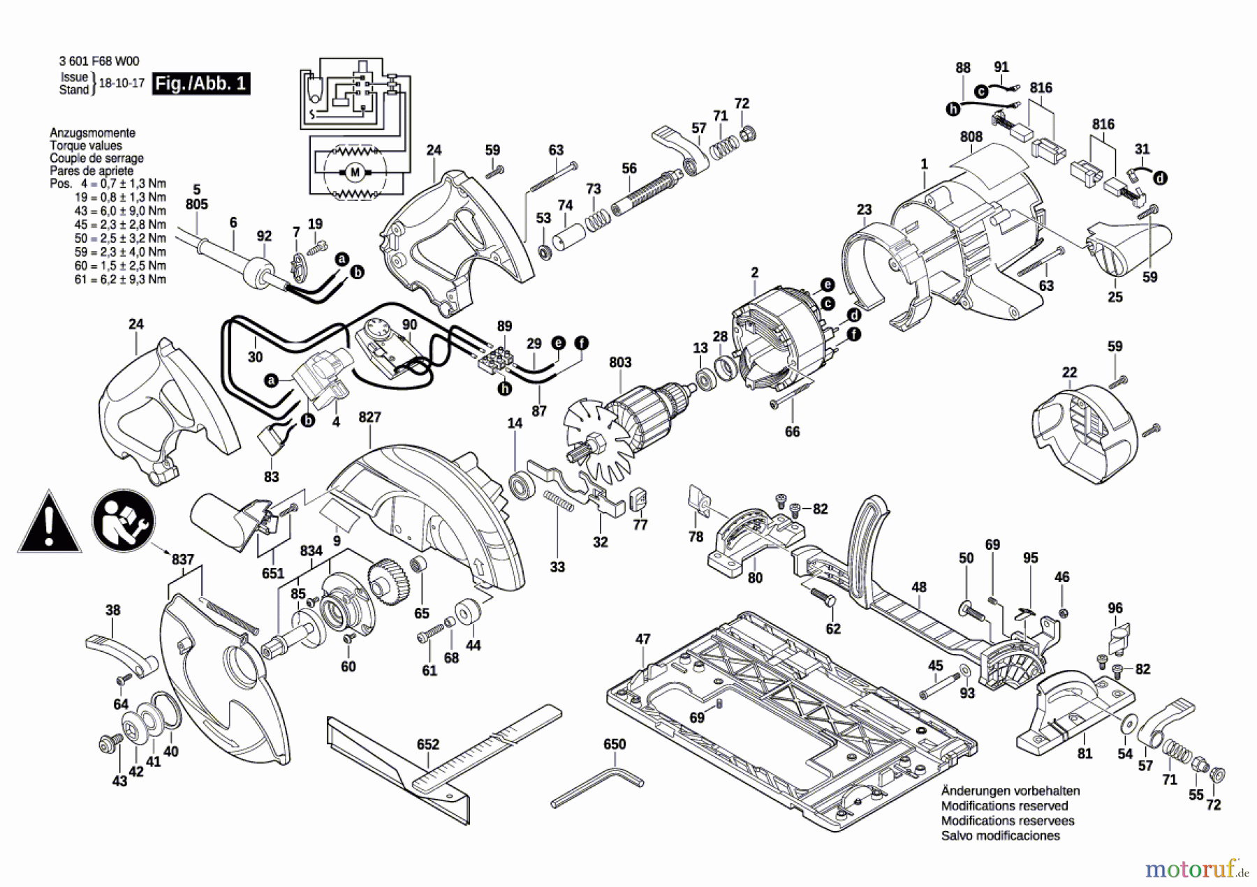 Bosch Werkzeug Handkreissäge HKS 65-E POWER Seite 1