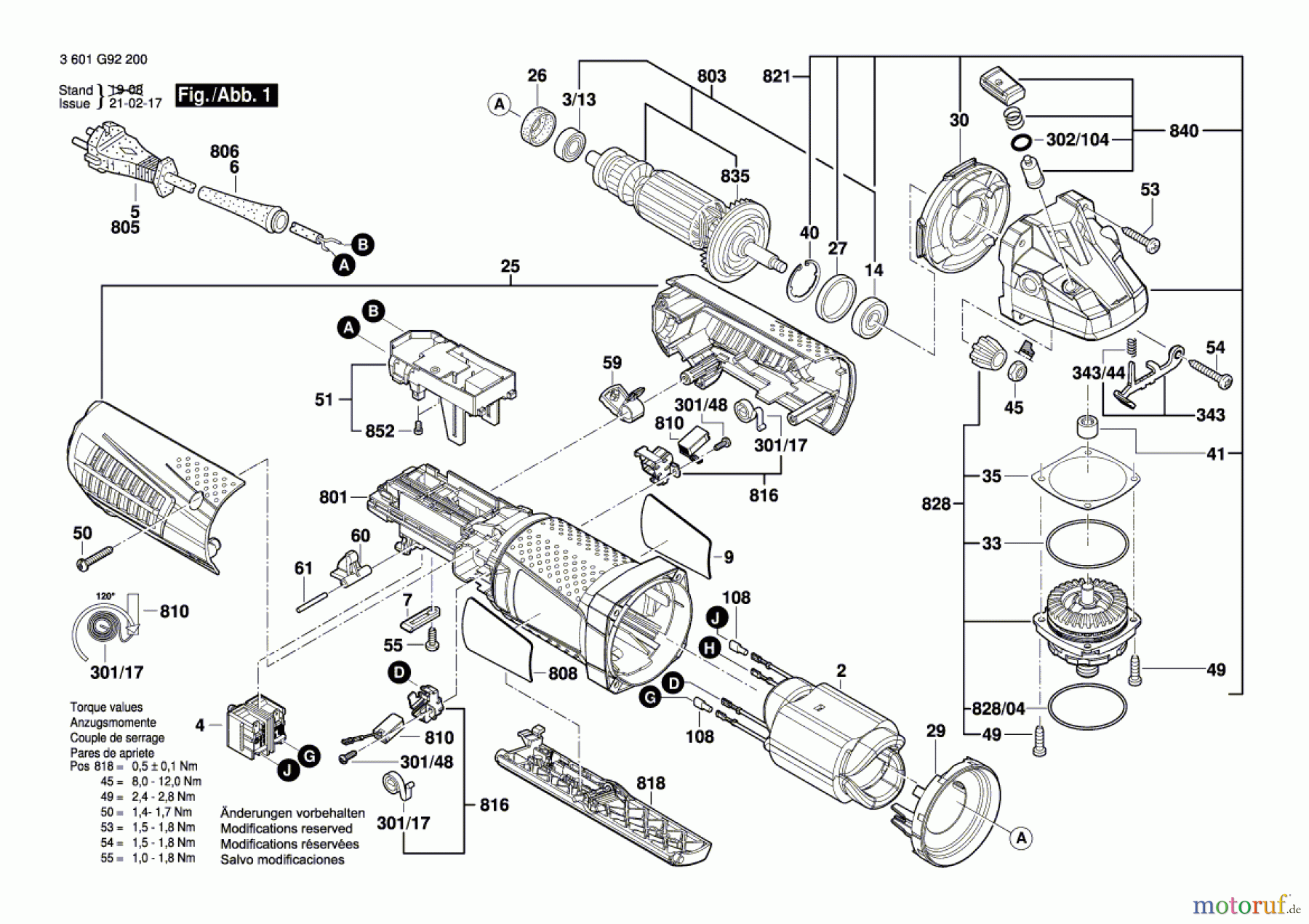 Bosch Werkzeug Winkelschleifer GWS 11-125 P Seite 1