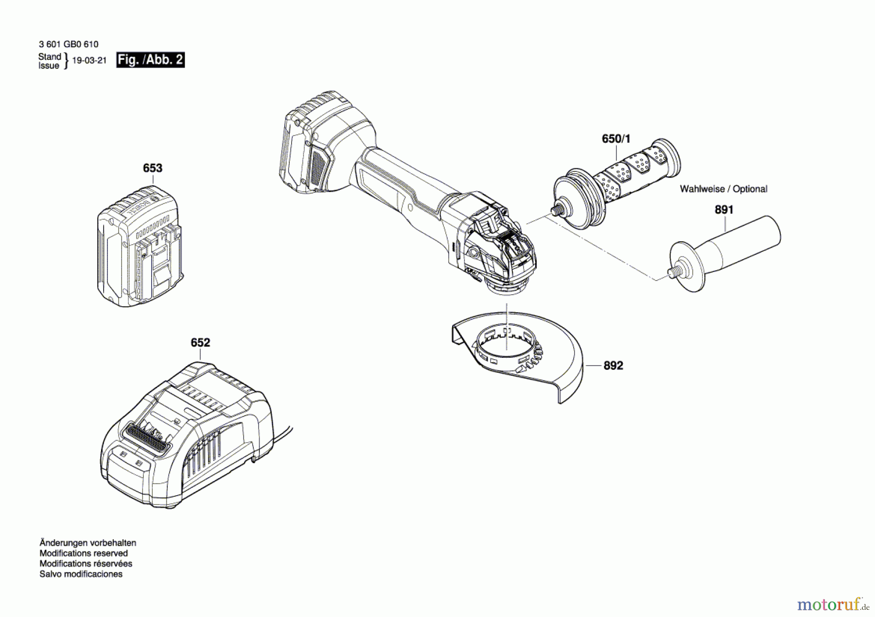 Bosch Akku Werkzeug Akku-Winkelschleifer GWX18V-50PC Seite 2