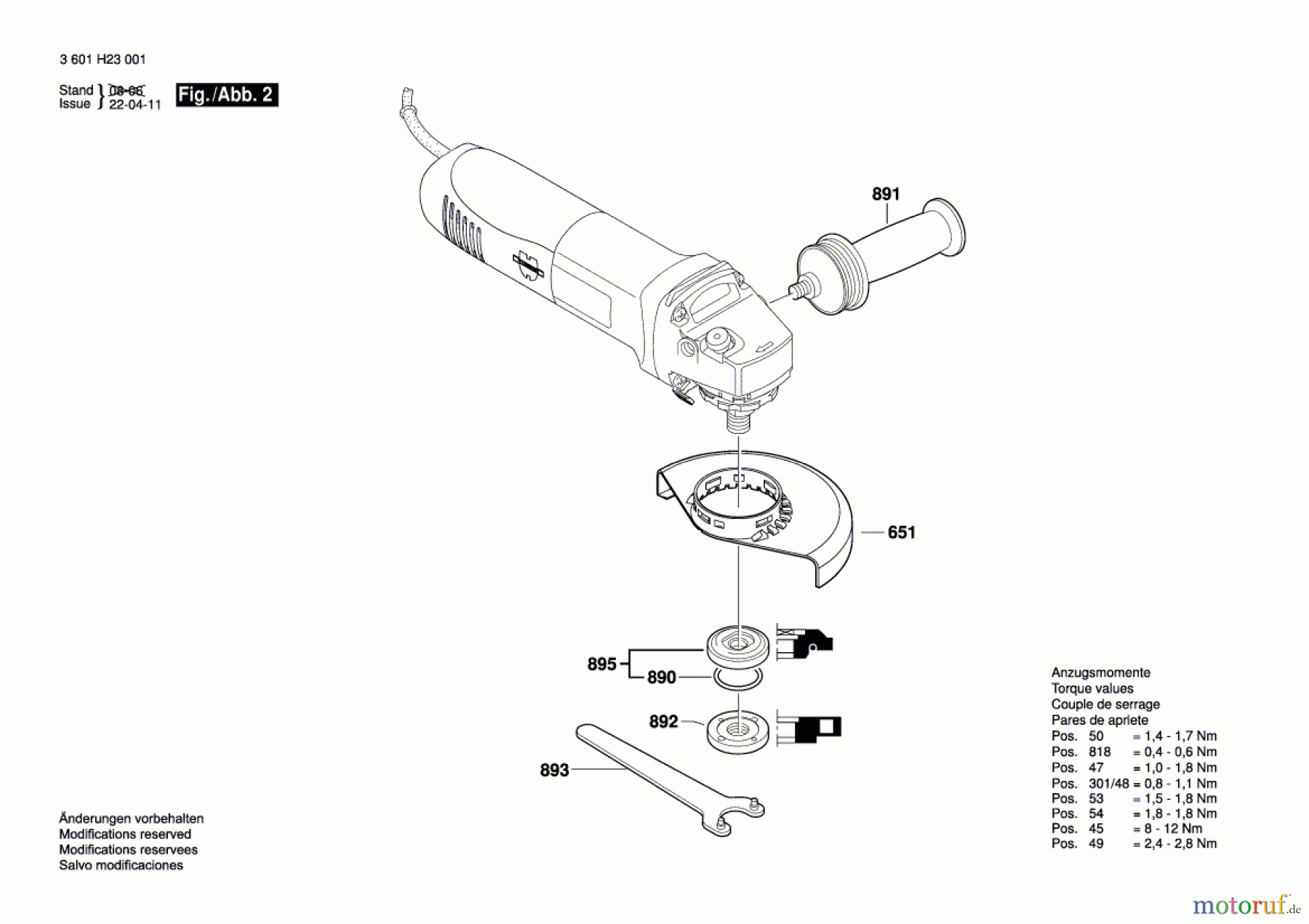 Bosch Werkzeug Winkelschleifer EWS 125-ES Seite 2