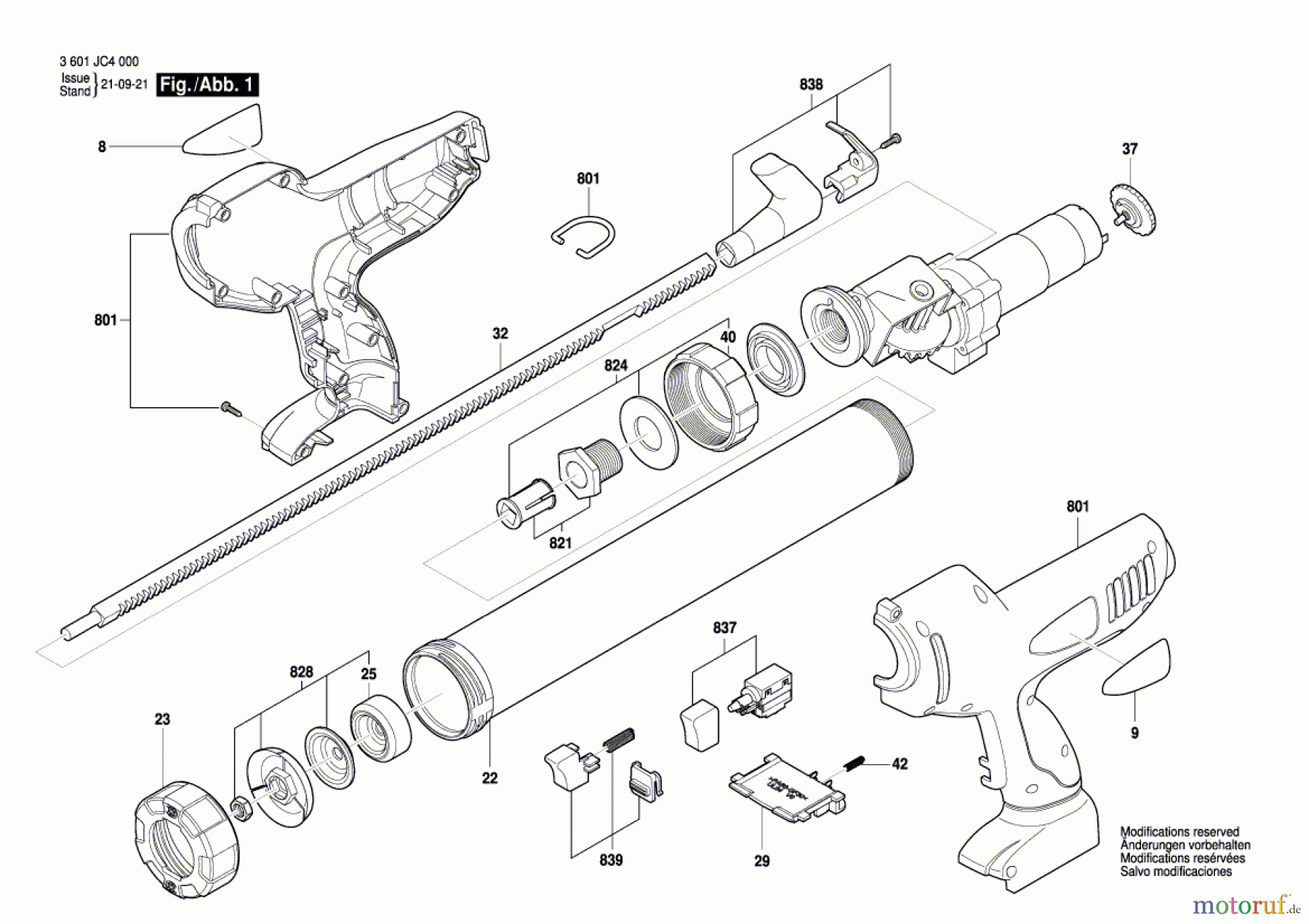 Bosch Akku Werkzeug Akku Kartuschenpresse GCG 18V-600 Seite 1