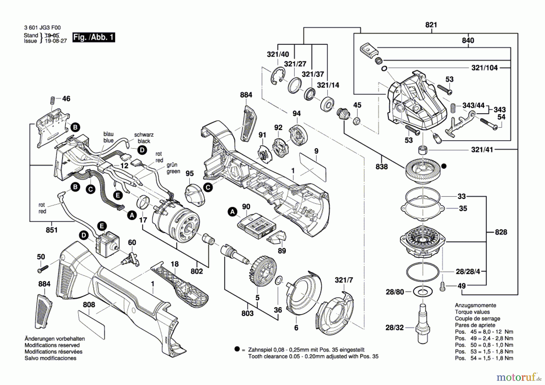  Bosch Akku Werkzeug Akku-Winkelschleifer GWS 18V-45PSC Seite 1