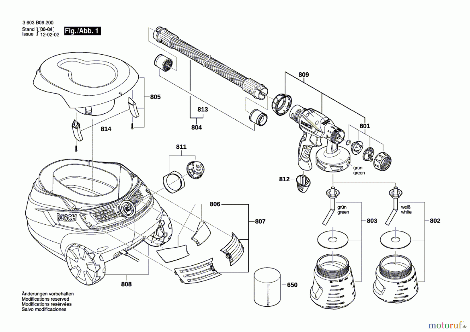Bosch Wassertechnik Spritzpistole PFS 105E Seite 1