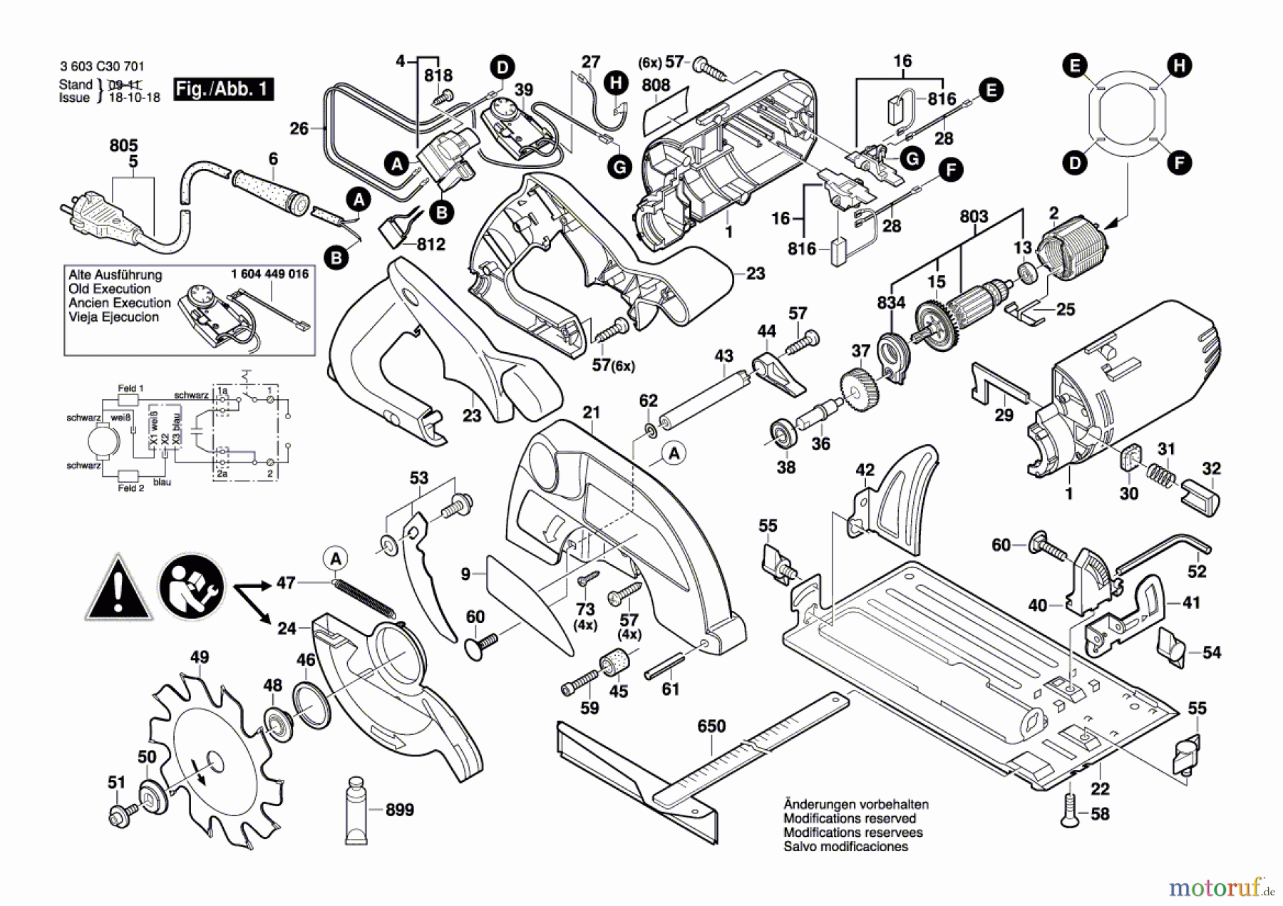 Bosch Werkzeug Handkreissäge PKS 54 CE Seite 1