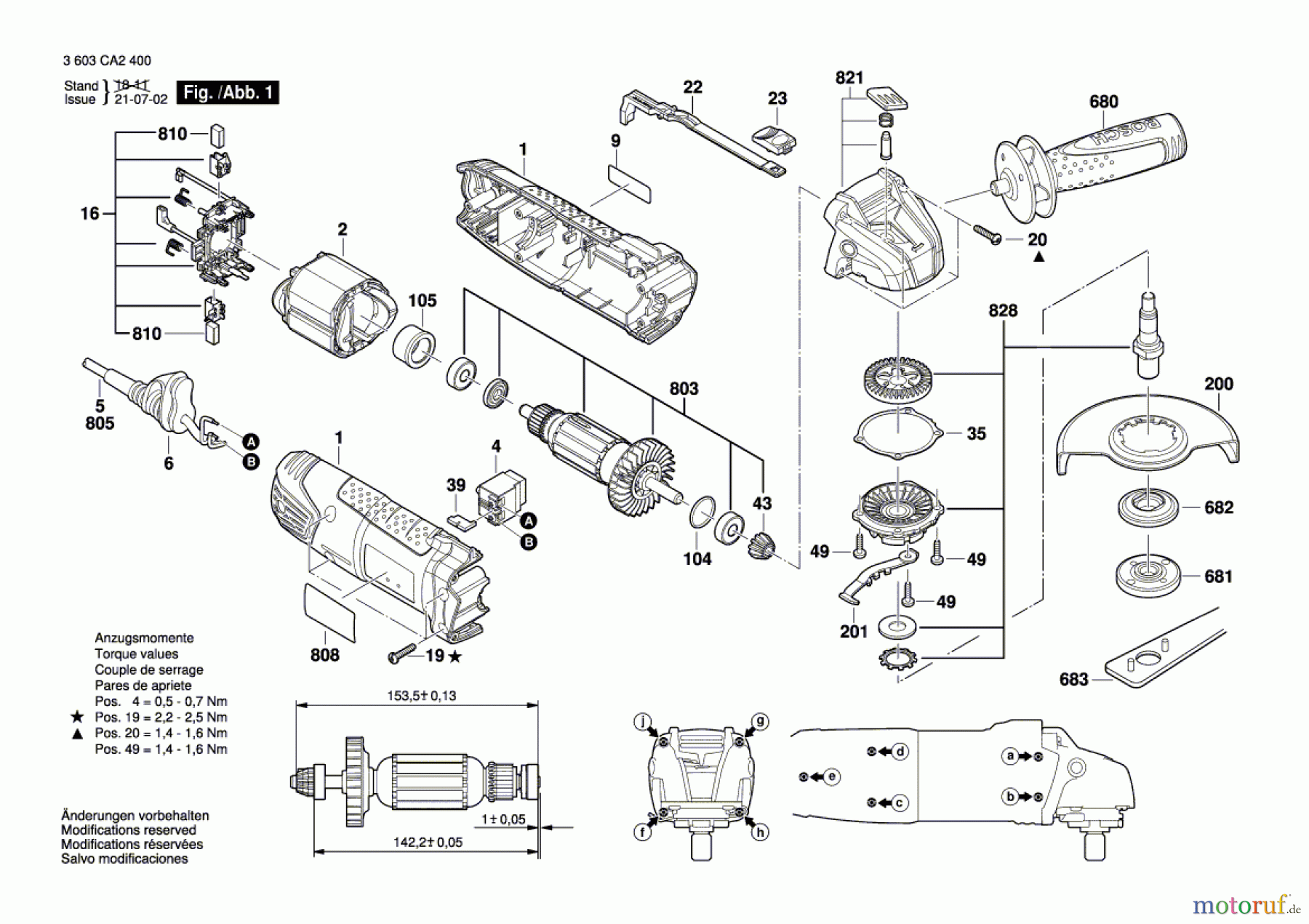 Bosch Werkzeug Winkelschleifer PWS 750-125 Seite 1