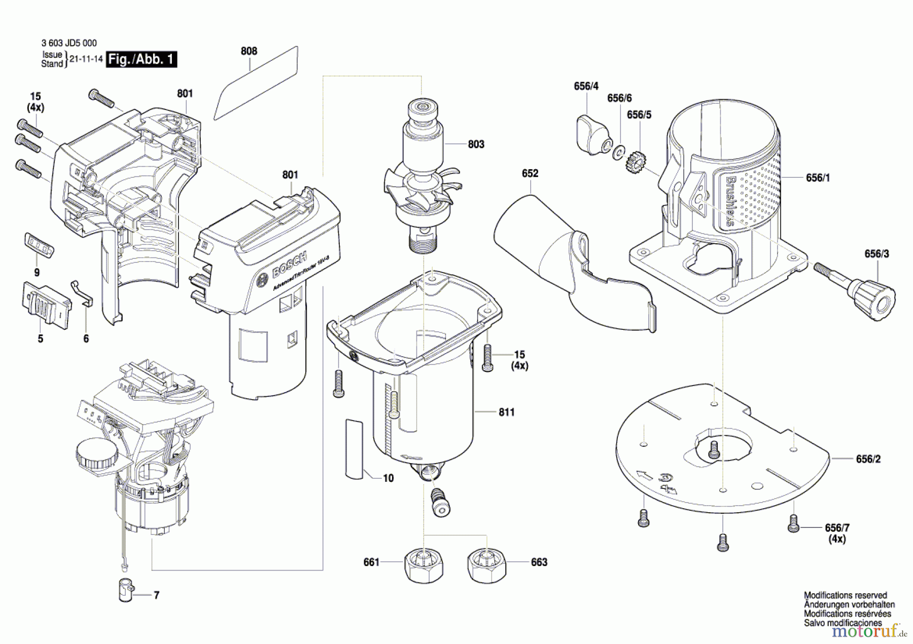 Bosch Werkzeug Oberfräse AdvancedTrim Router 18V-8 Seite 1