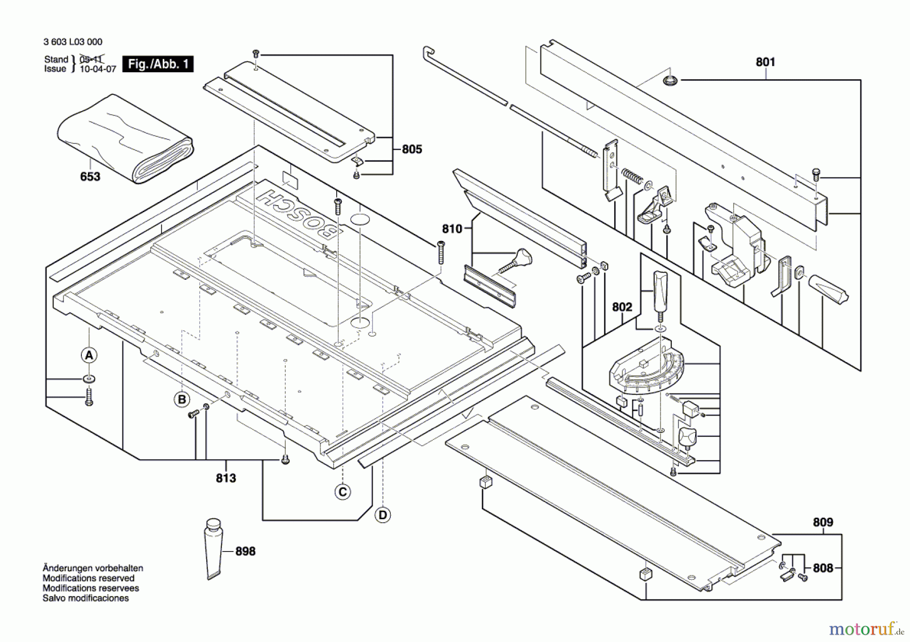 Bosch Werkzeug Tischkreissäge PTS 10 Seite 1