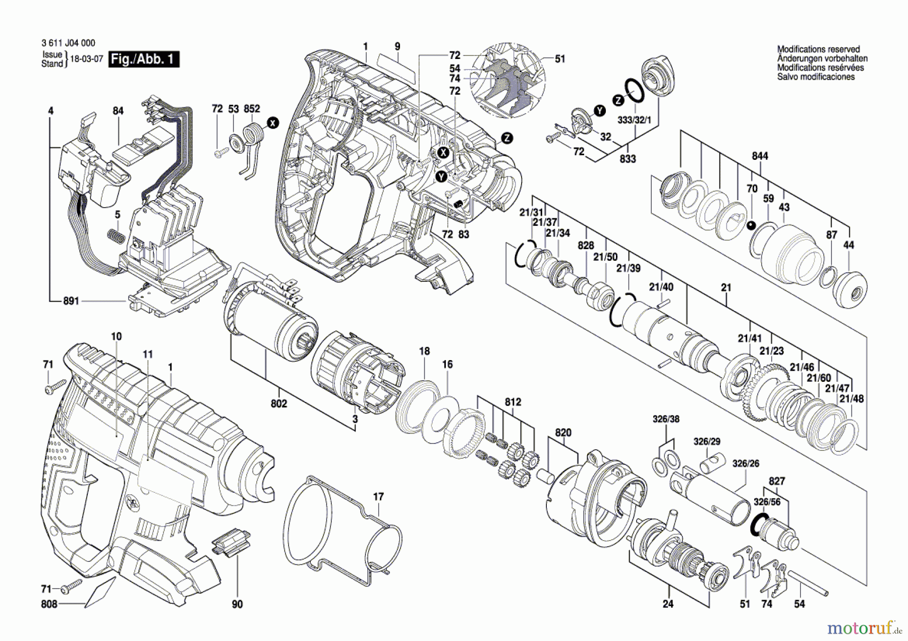  Bosch Akku Werkzeug Akku-Bohrhammer GBH 18 V-EC Seite 1