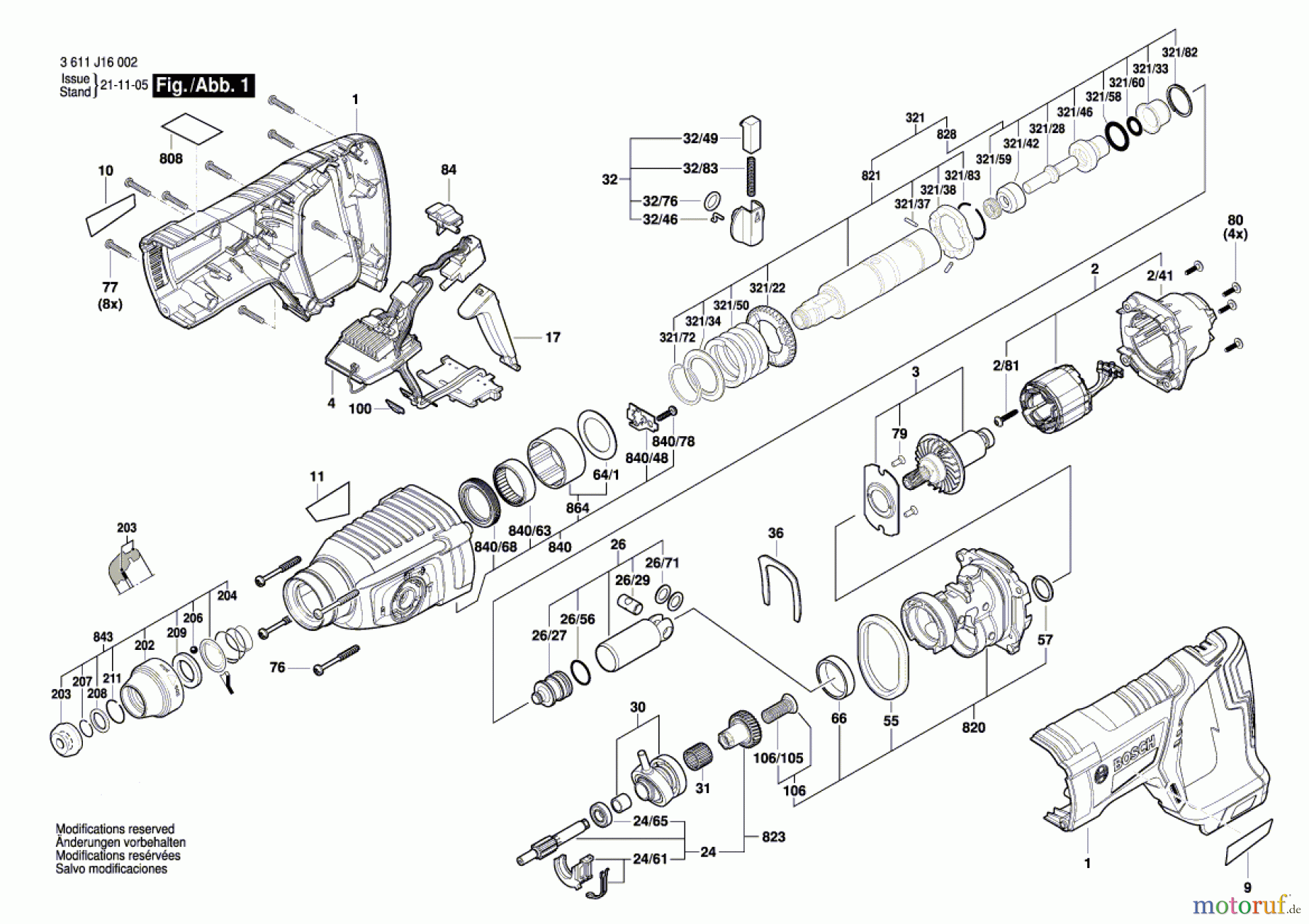  Bosch Akku Werkzeug Akku-Bohrhammer GBH 18V-26D Seite 1