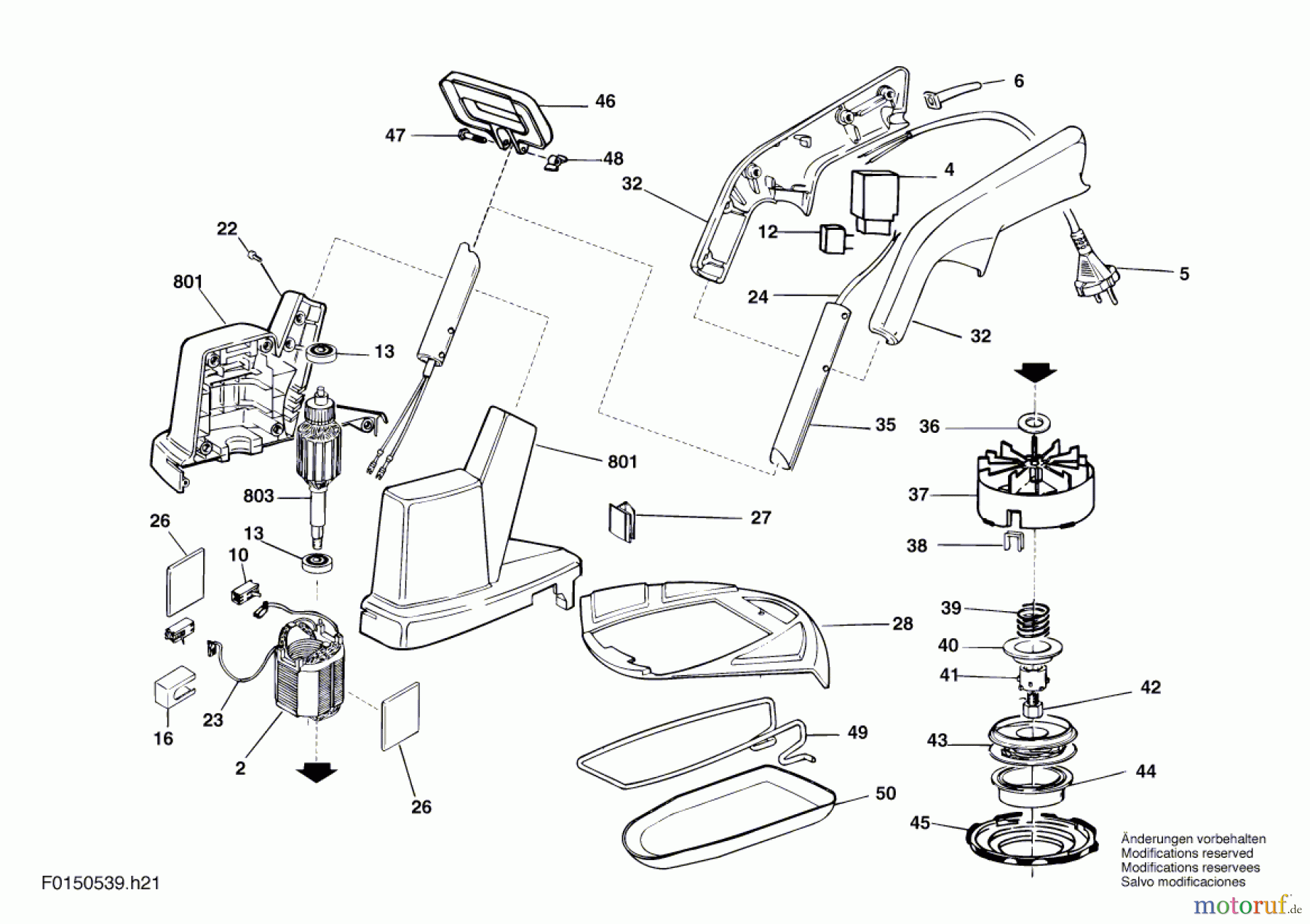  Bosch Gartengeräte Rasentrimmer 539H2 Seite 1