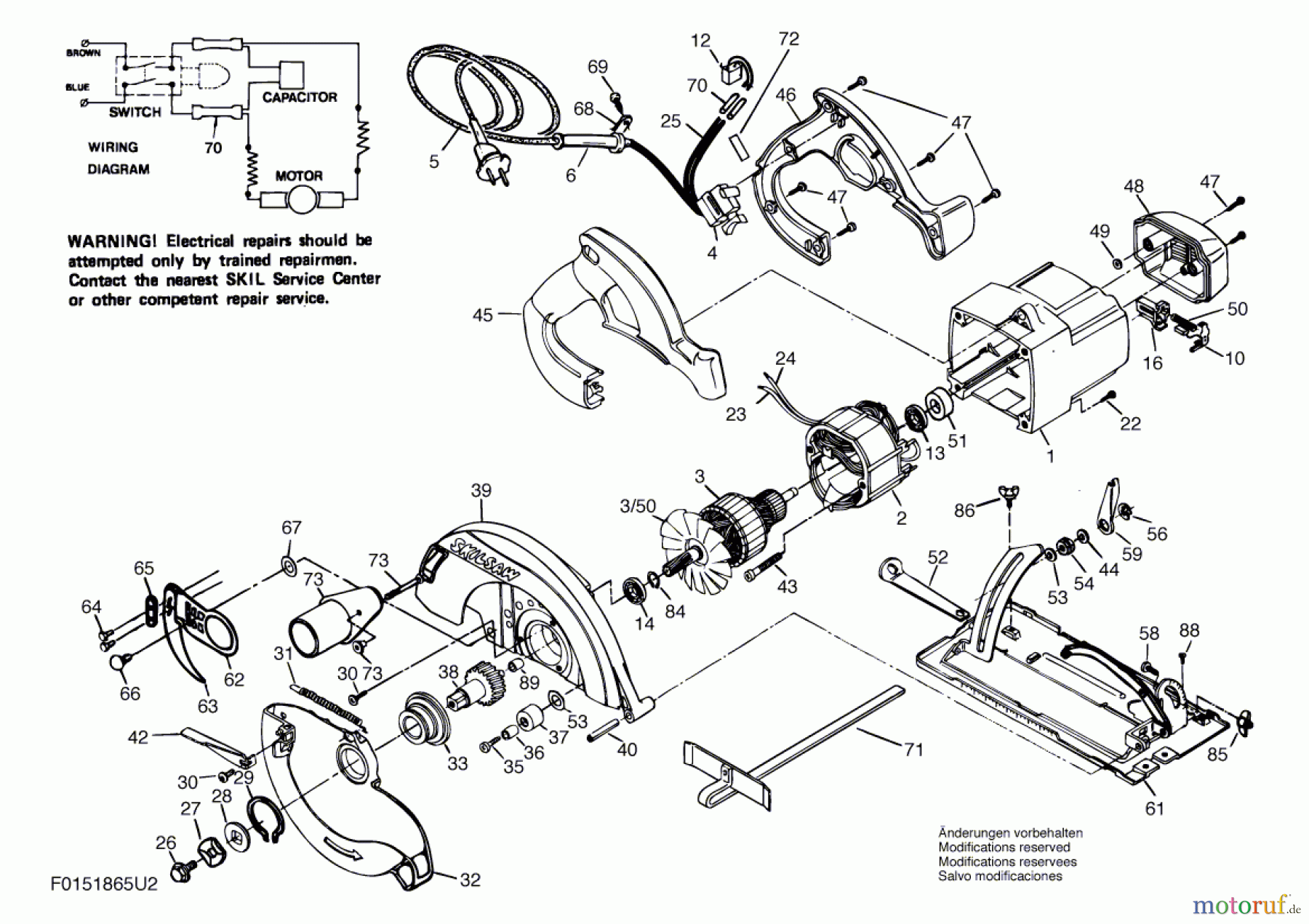Bosch Werkzeug Handkreissäge 1865U2 Seite 1
