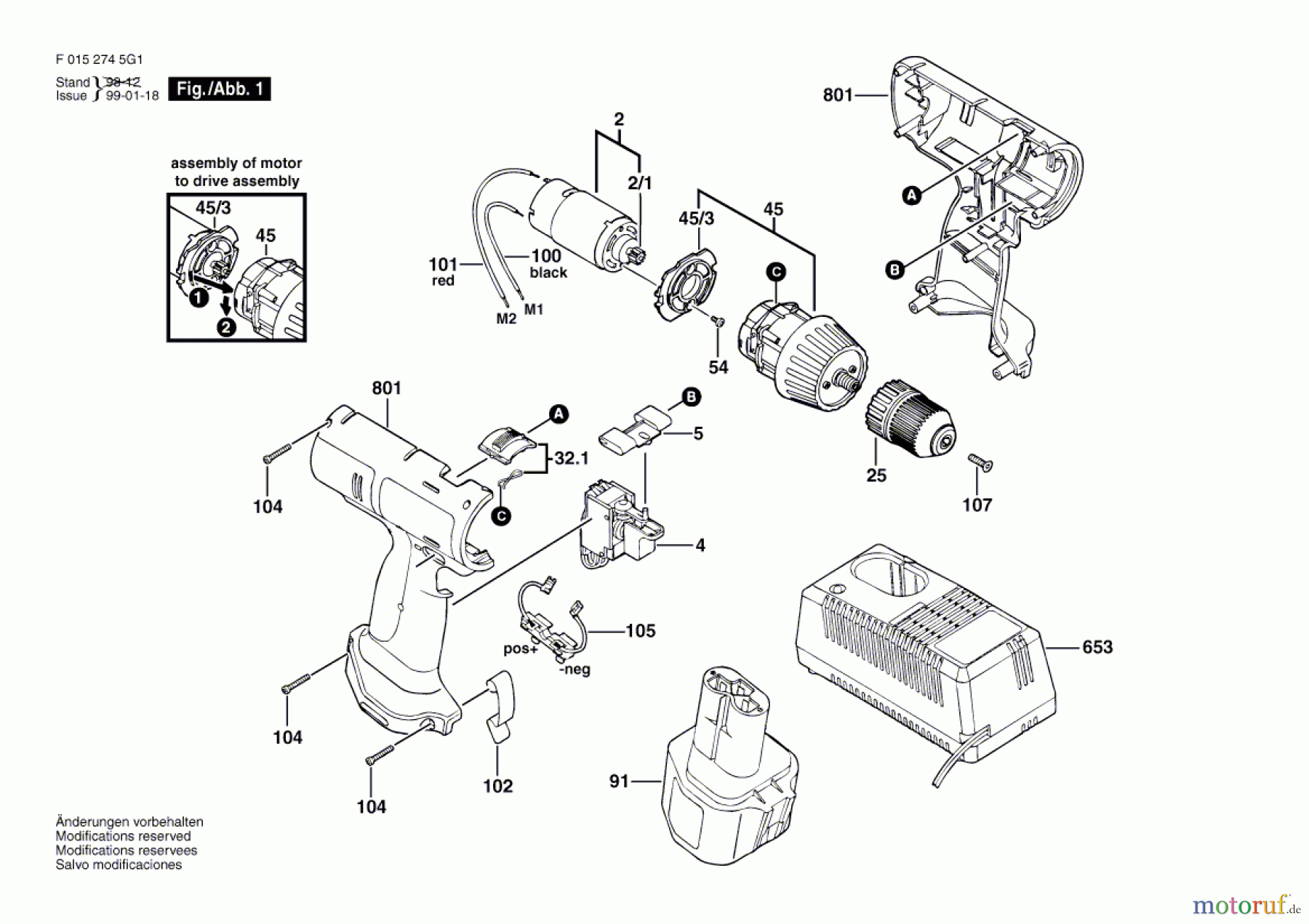  Bosch Akku Werkzeug Akku-Mittelgriffschrauber 2745 Seite 1