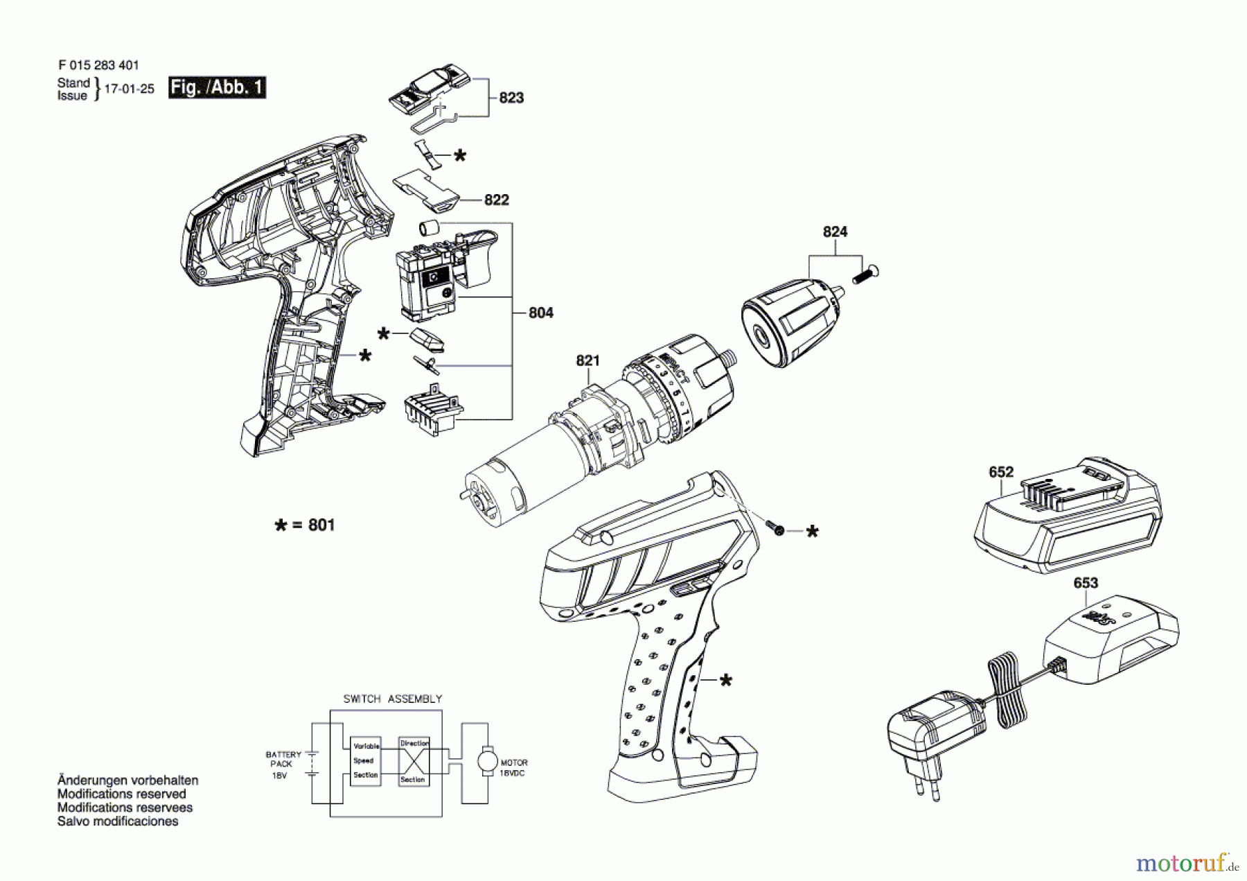Bosch Akku Werkzeug Akku-Bohrschrauber 2834 Seite 1