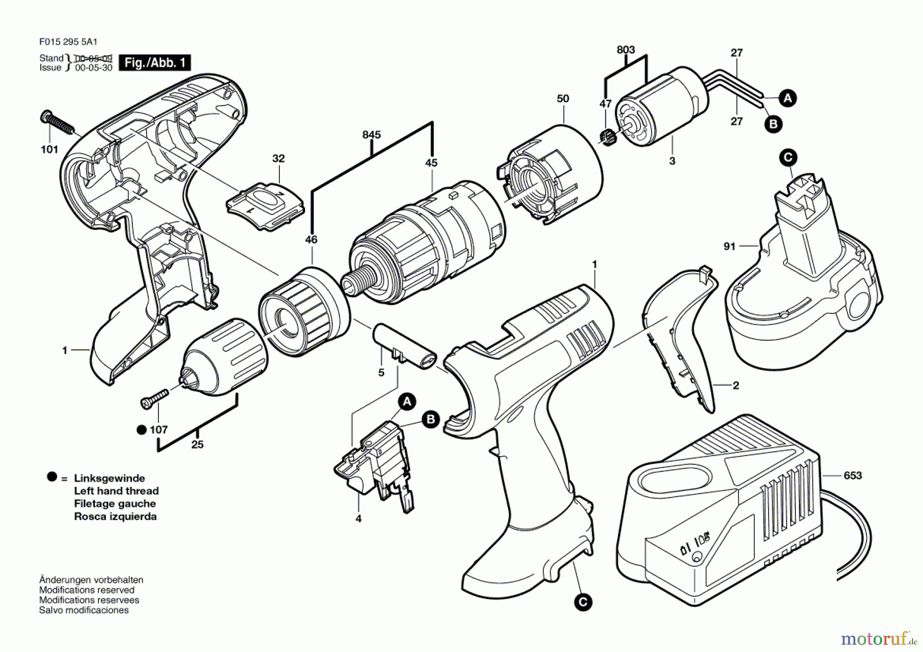 Bosch Akku Werkzeug Akku-Bohrschrauber 2955 Seite 1