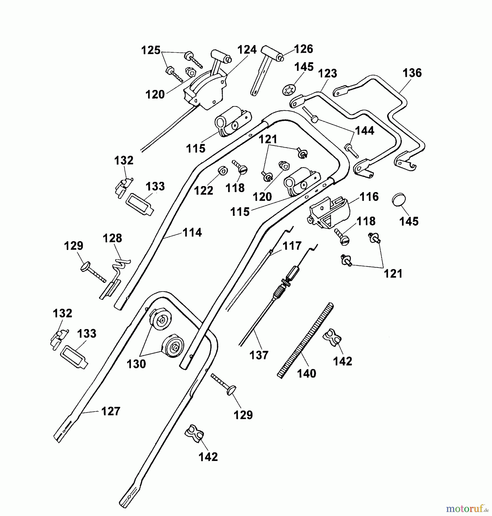  Wolf-Garten Motormäher mit Antrieb Concept 43 BA 4350000 Serie D  (2004) Holm