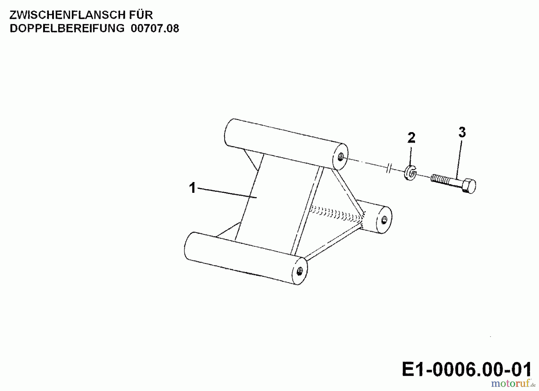  MTD Zubehör Zubehör Einachser Zwischenflansch für Doppelbereifung ZWF 650 für ZWB 650 00707.05  (1993) Grundgerät
