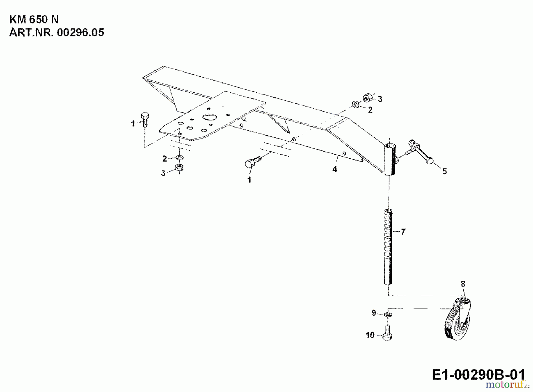 MTD Zubehör Zubehör Einachser Frontkehrmaschine KM 650 N für 550-750 00296.05 (1992) Radträger, Räder