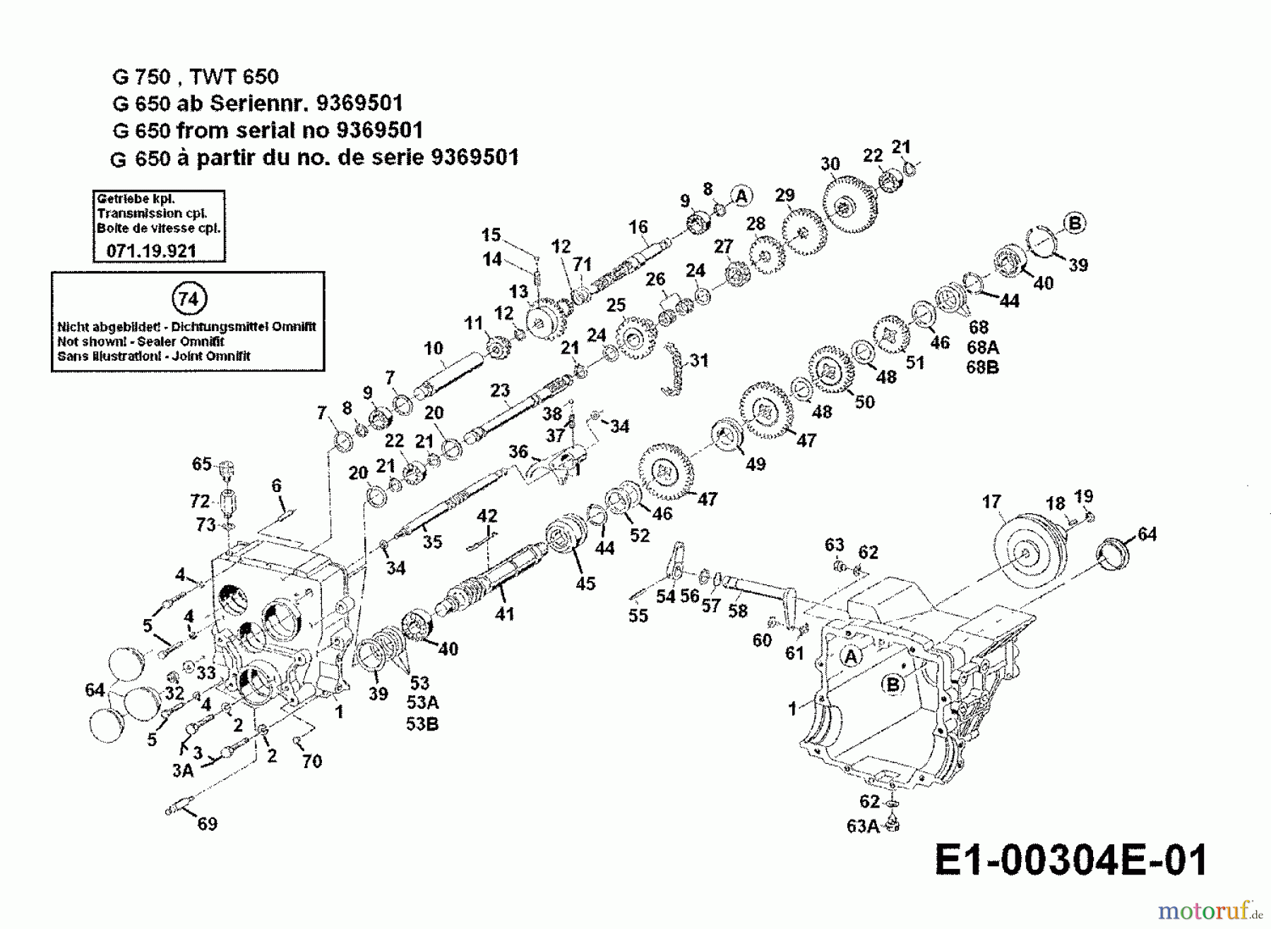 Gutbrod Einachser G 750 00026.05 (1995) Getriebe
